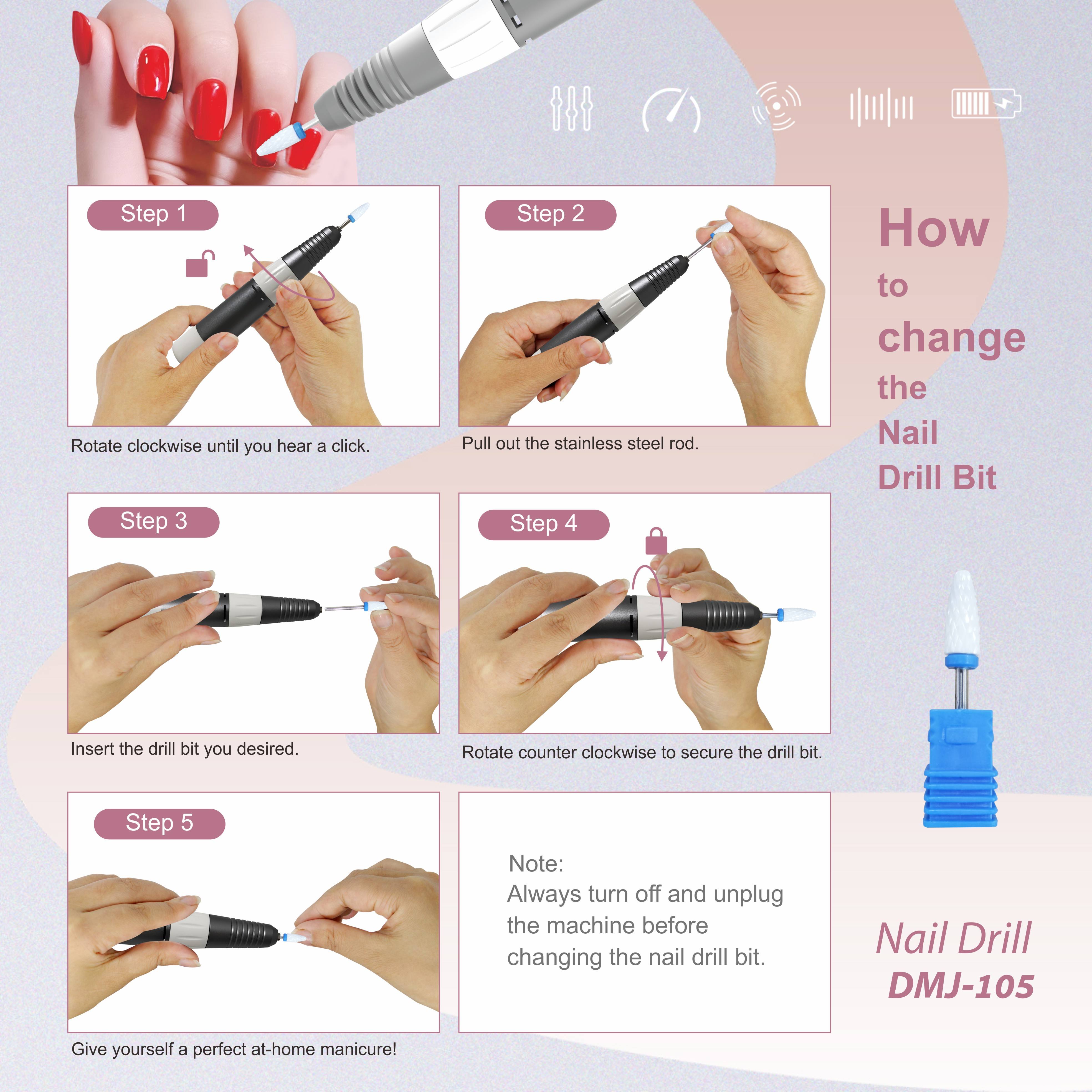 Rechargeable Portable Nail Drill
