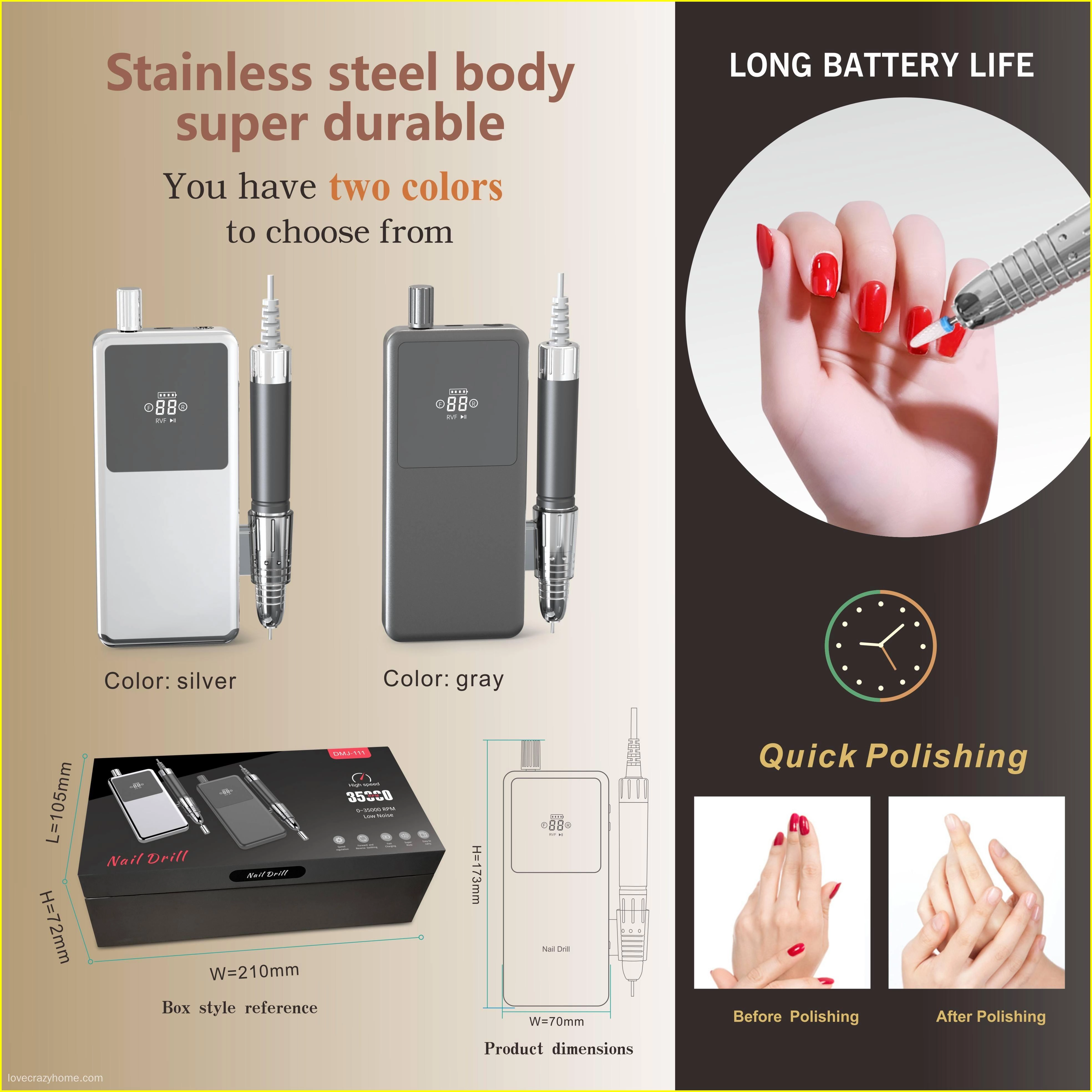 Salon-Grade E-File Nail Drill - LOVE CRAZY