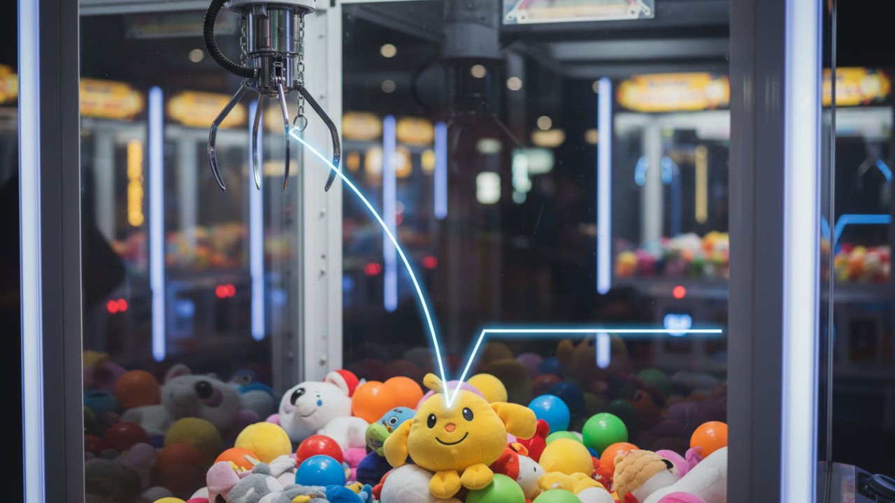 arcade claw game route