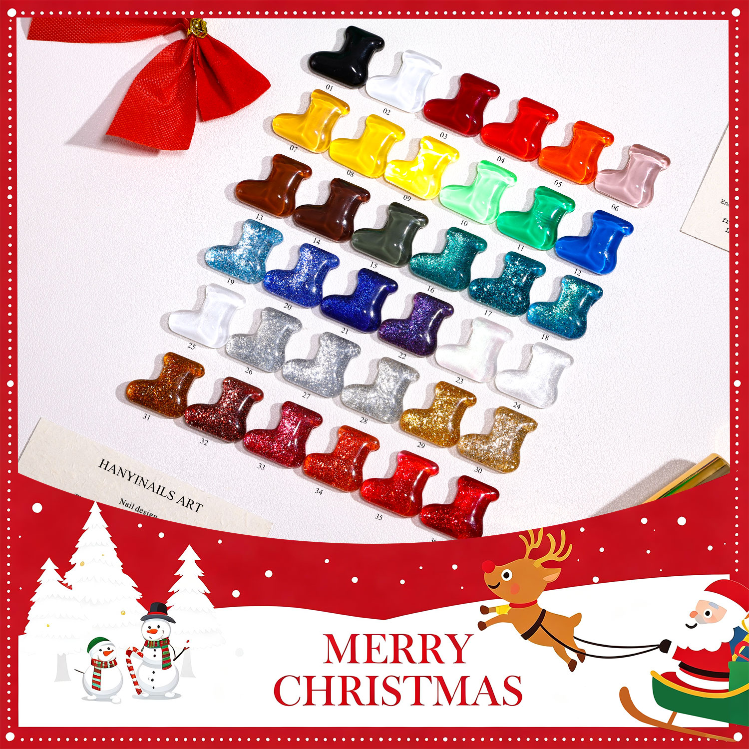 36 colors Christmas gel set 03
