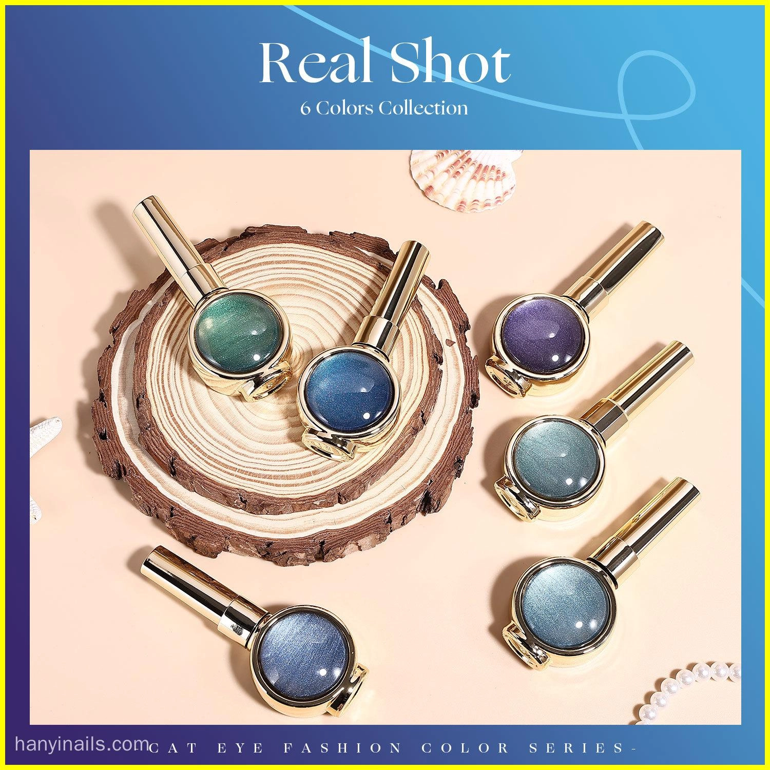 6 Colors Cat Eye Gel Set - Hanyinails
