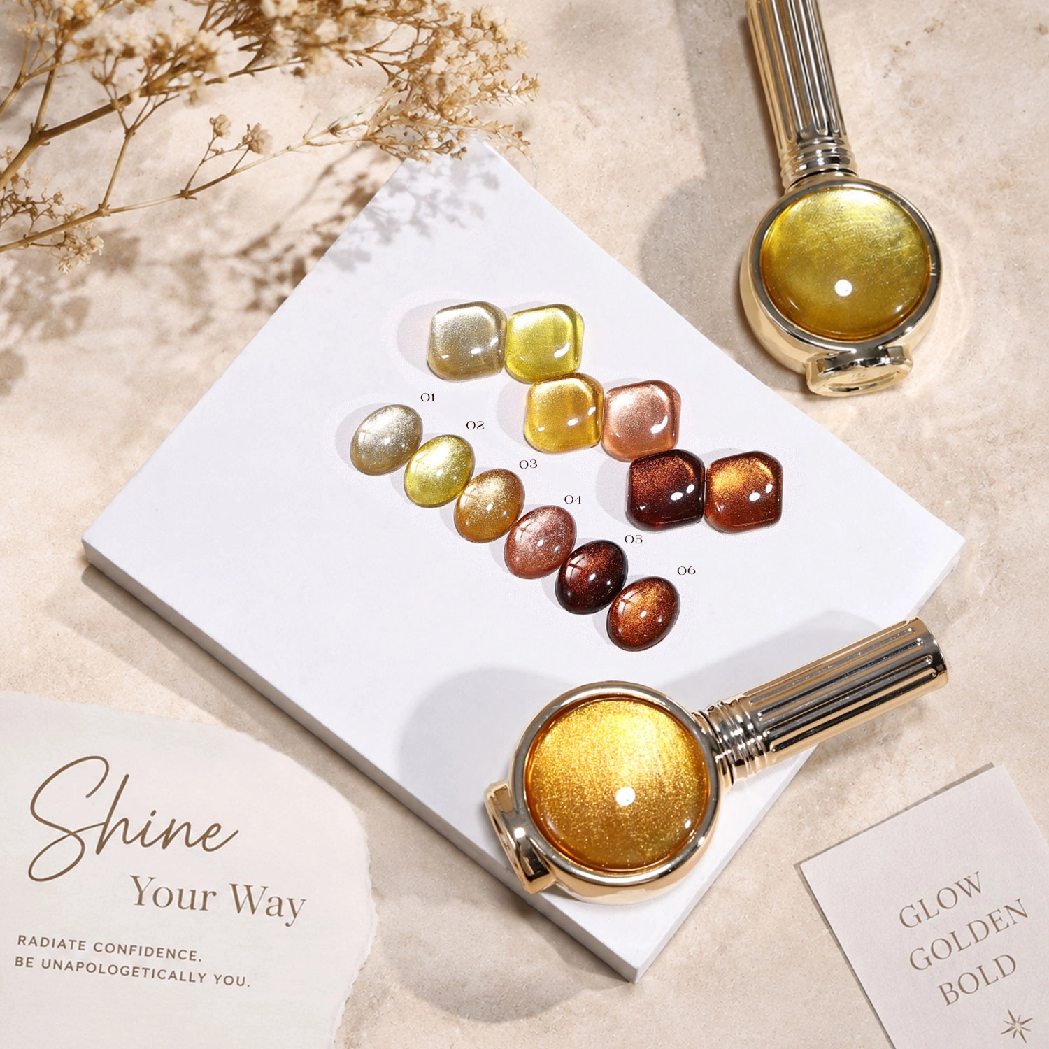 gold shimmer cat eye - Hanyinails