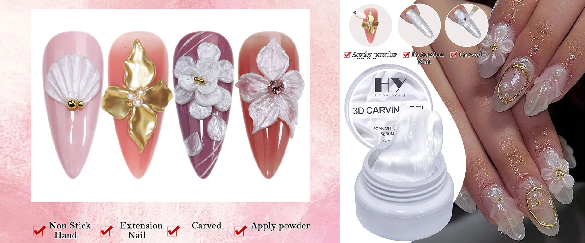 3D Non Sticky Sculpture Gel - Hanyinails