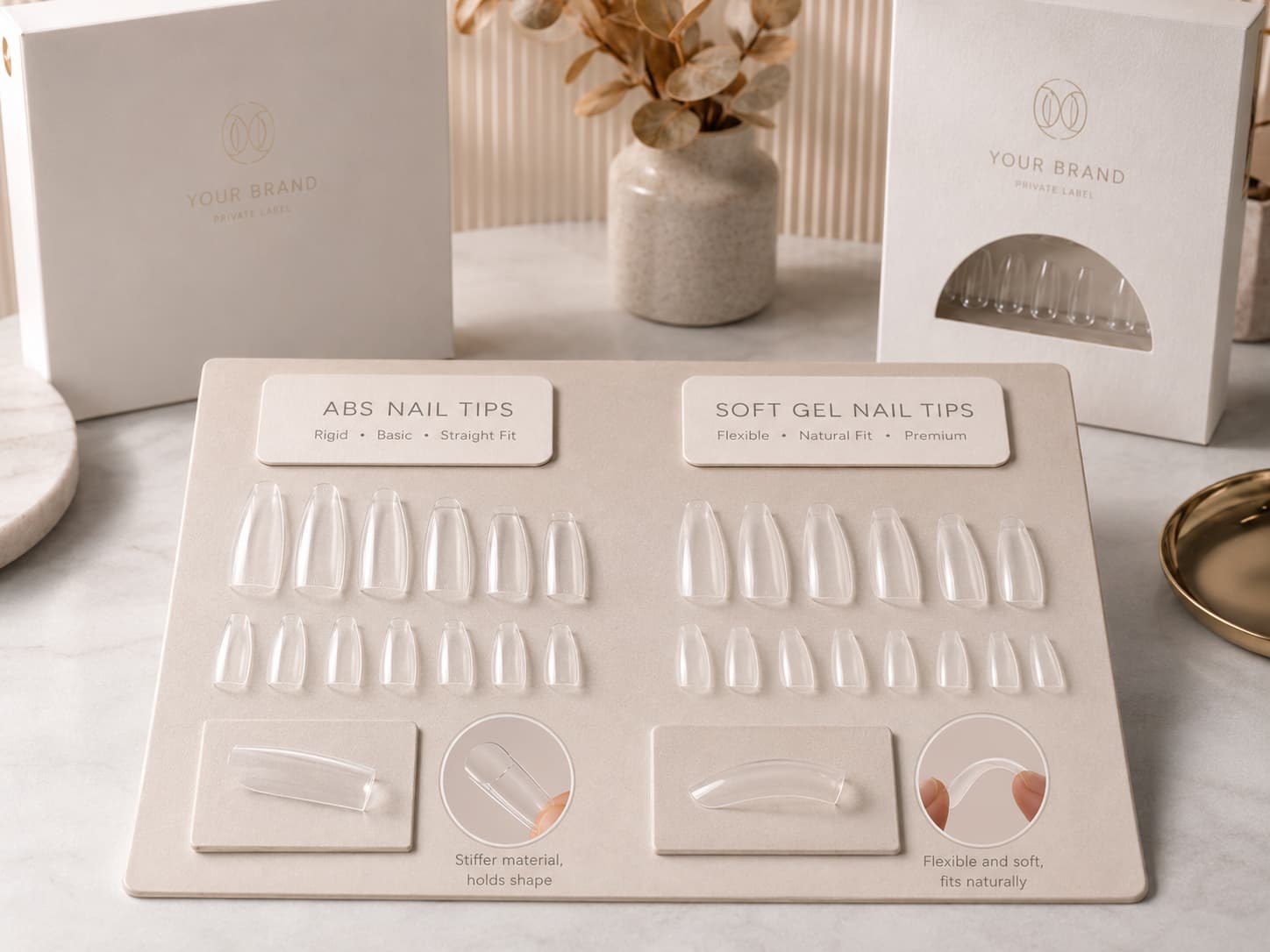 ABS vs soft gel nail tips material comparison