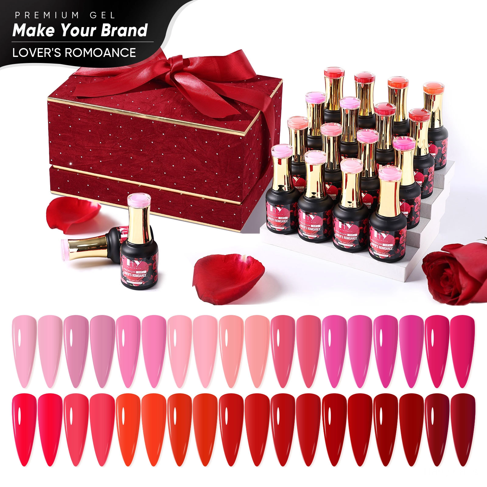 Lover’s Romance red gel polish - Hanyinails