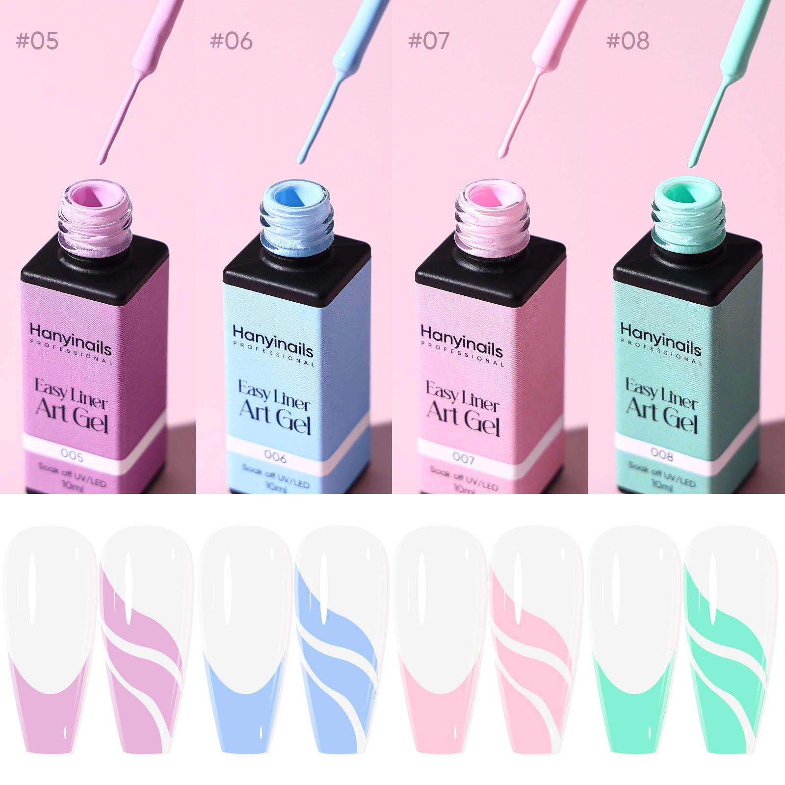 Best-Pastel-Art-Liner-Gel-for-Intricate-Nail-Designs - Hanyinails Best Pastel Art Liner Gel for Intricate Nail Designs - Hanyinails