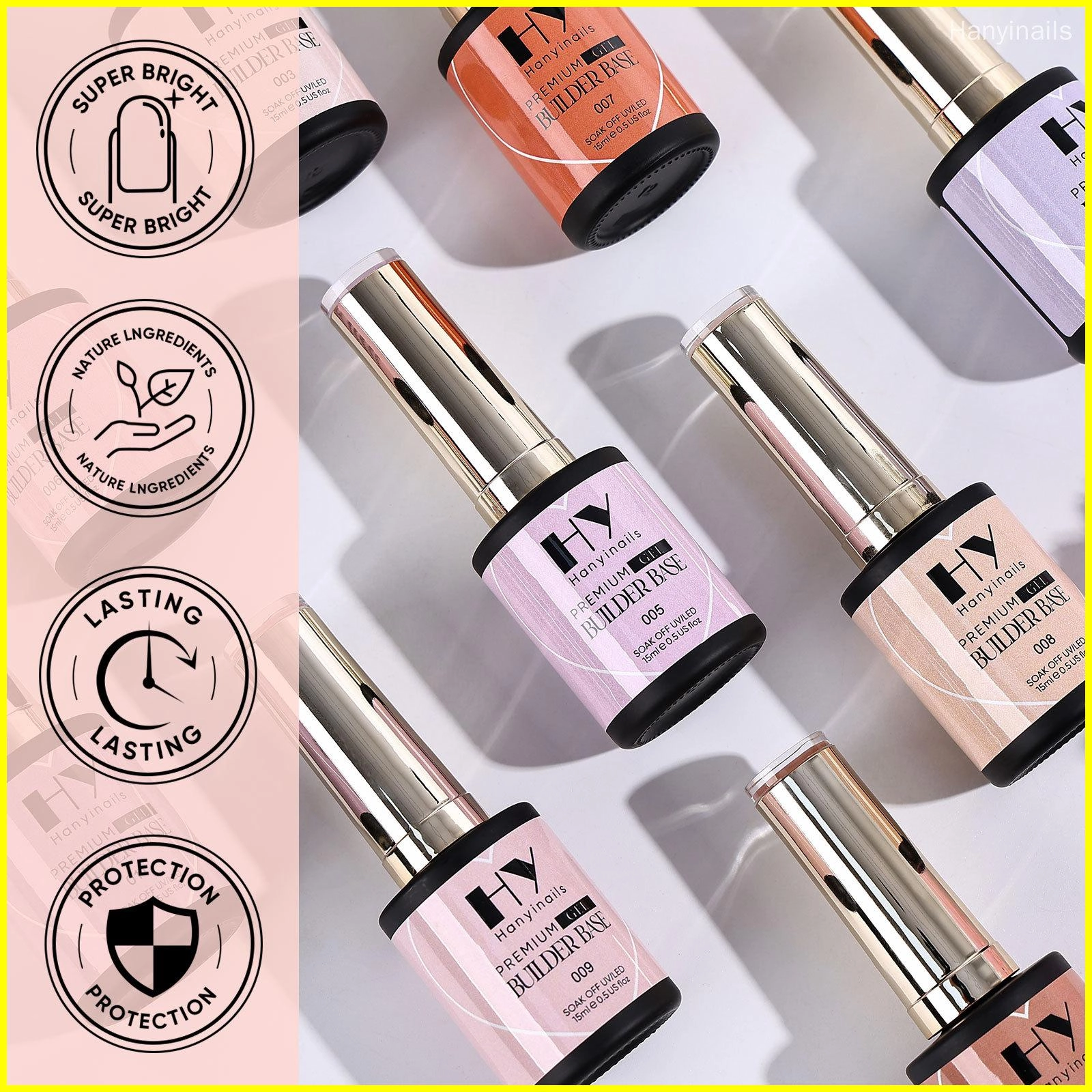 лучшая каучуковая основа гель для ногтей - Hanyinails