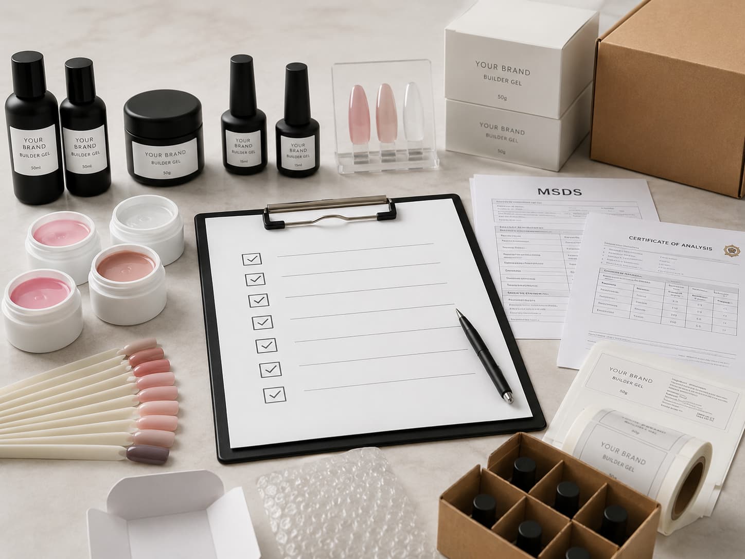 Builder gel supplier checklist for salons and private label brands