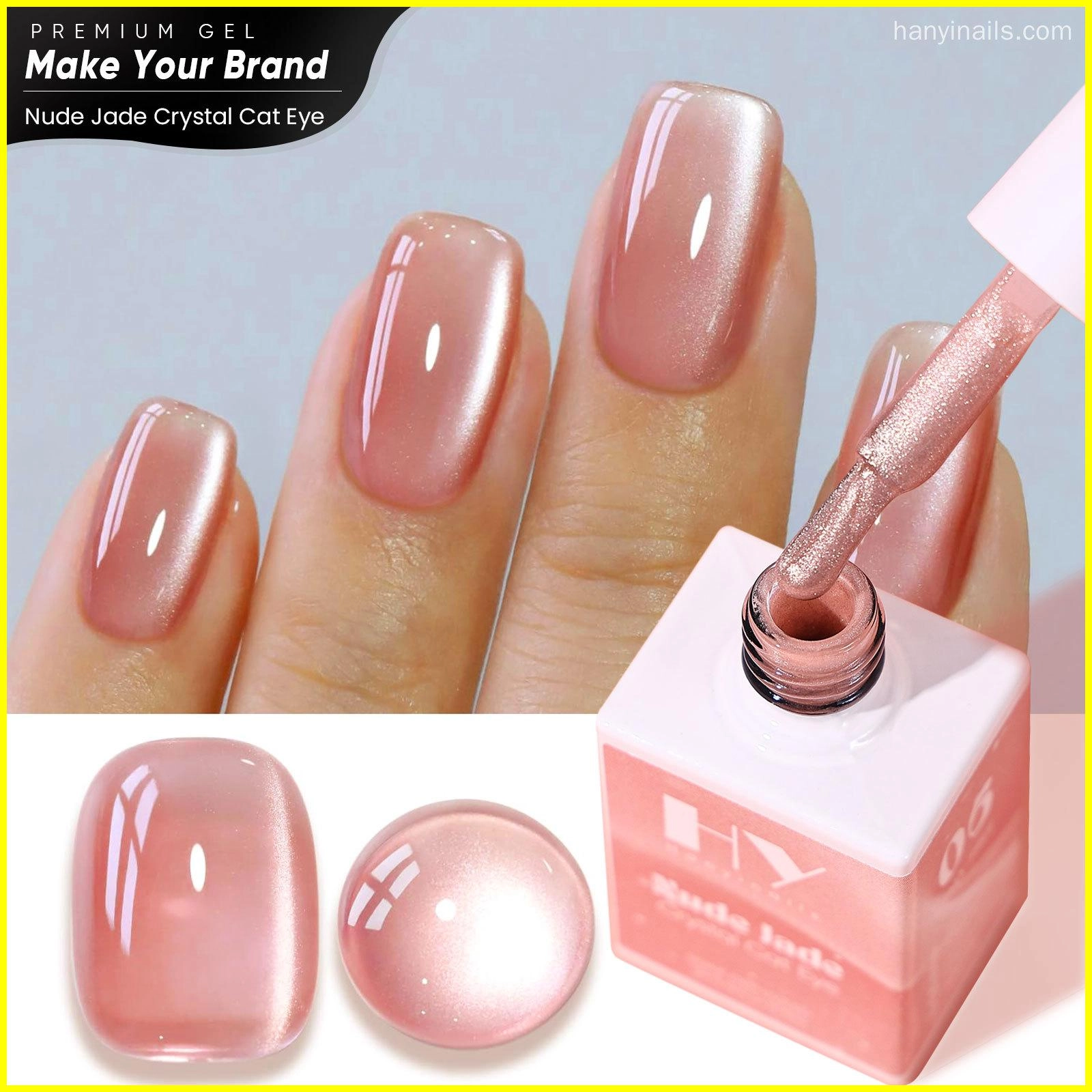 Uñas cromadas estilo ojo de gato - Hanyinails