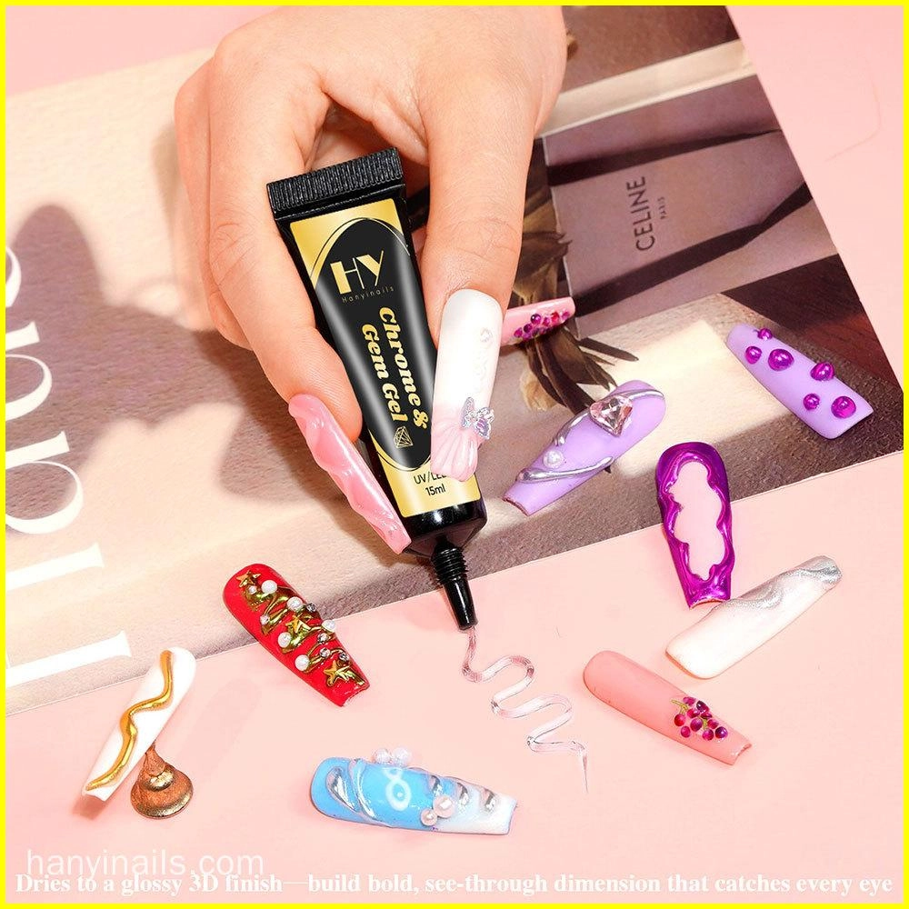 хромированный клей-гель для нейл-арта - Hanyinails