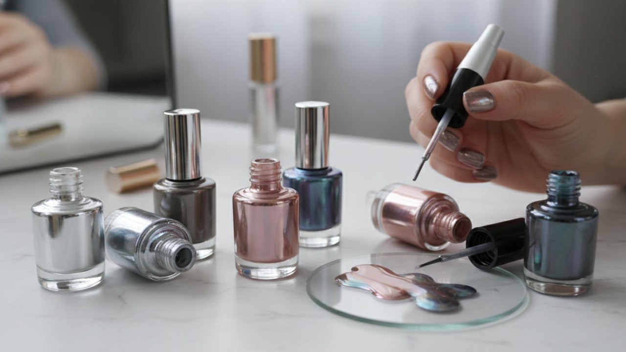 chrome nails polish chrome nails polish