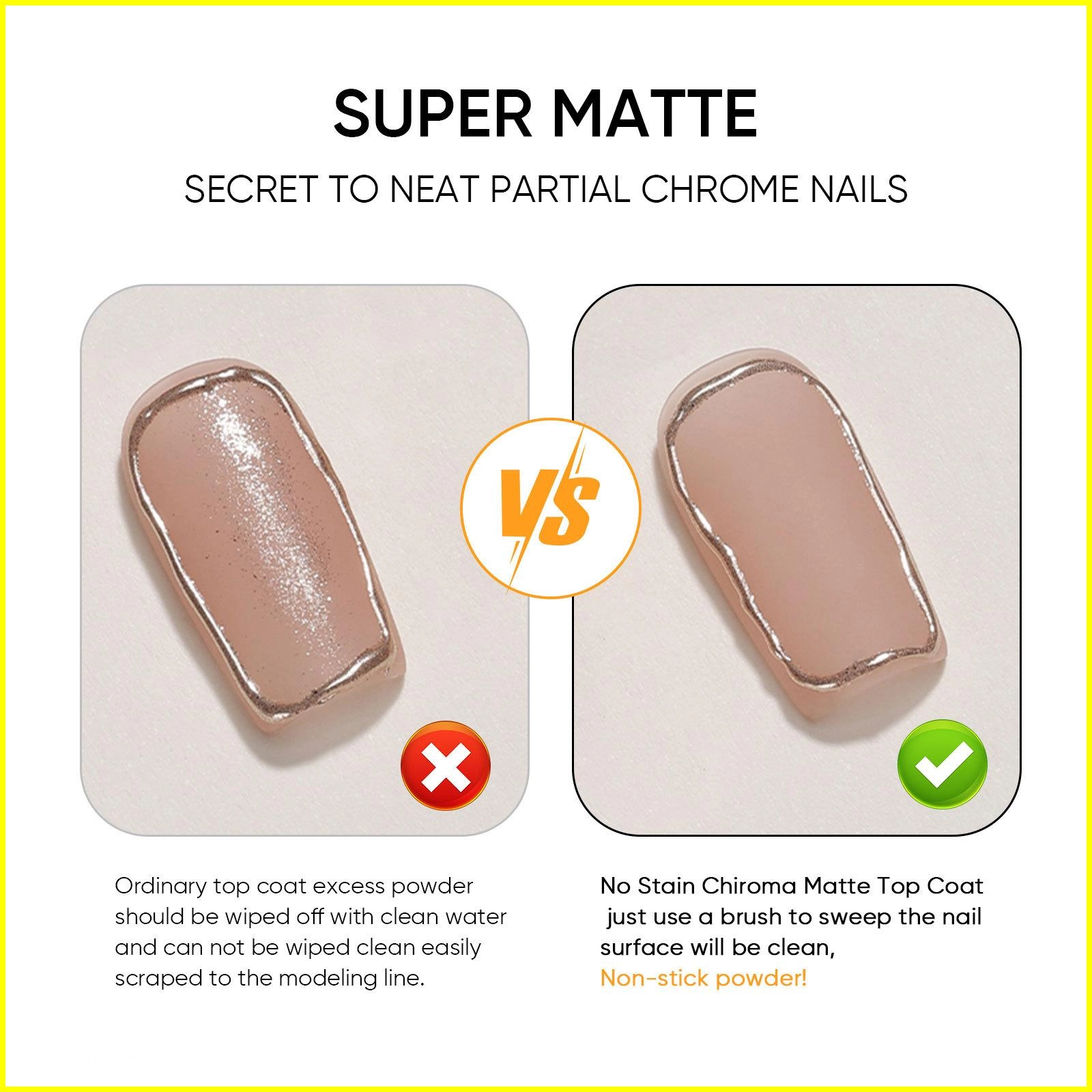 безопасное верхнее покрытие из хромированной пудры - Hanyinails