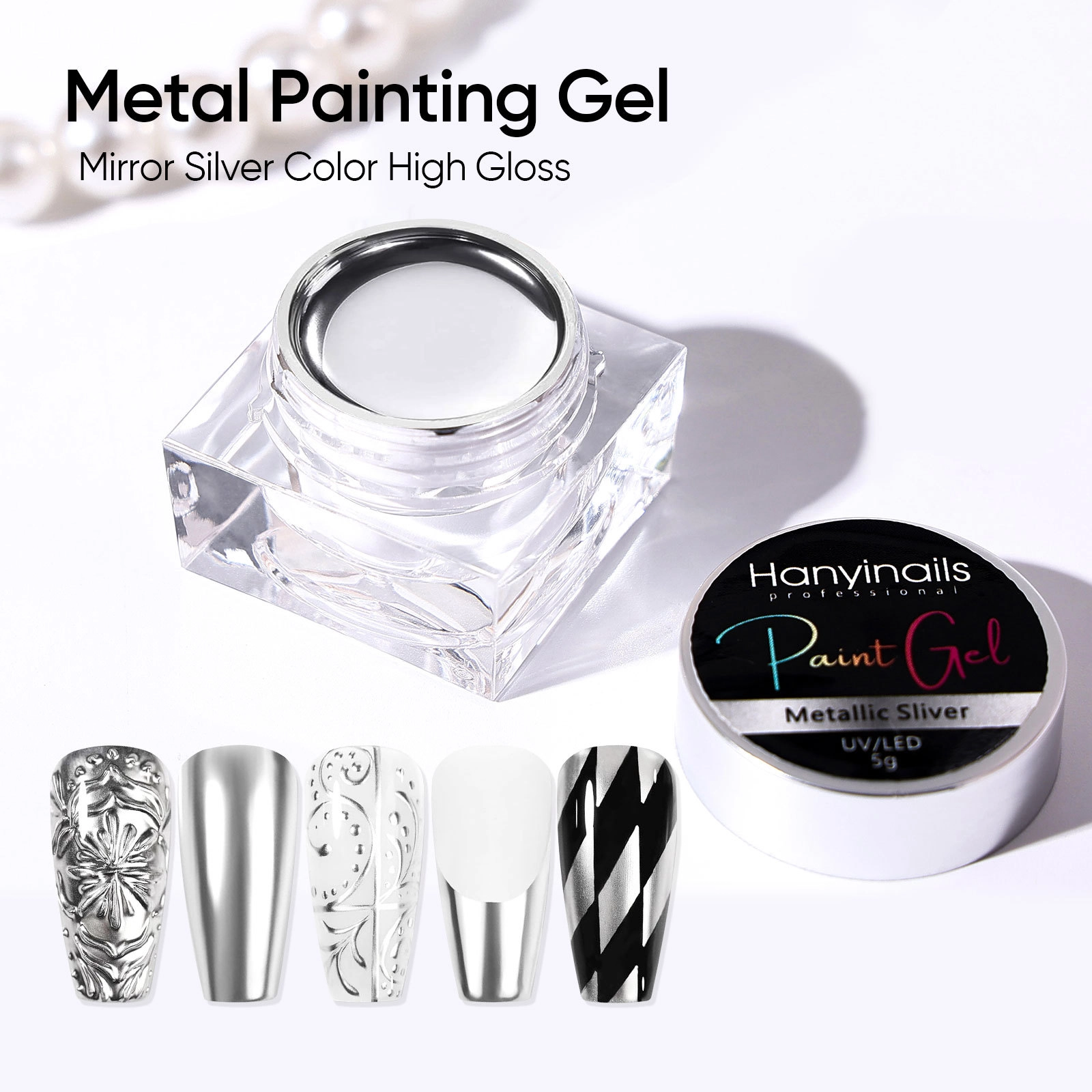 Chrome Silver Nail Gel - Hanyinails