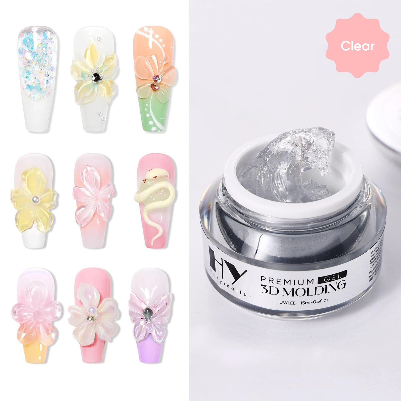 3D-Nail-Art-Gel - Hanyinails claer - Hanyinails