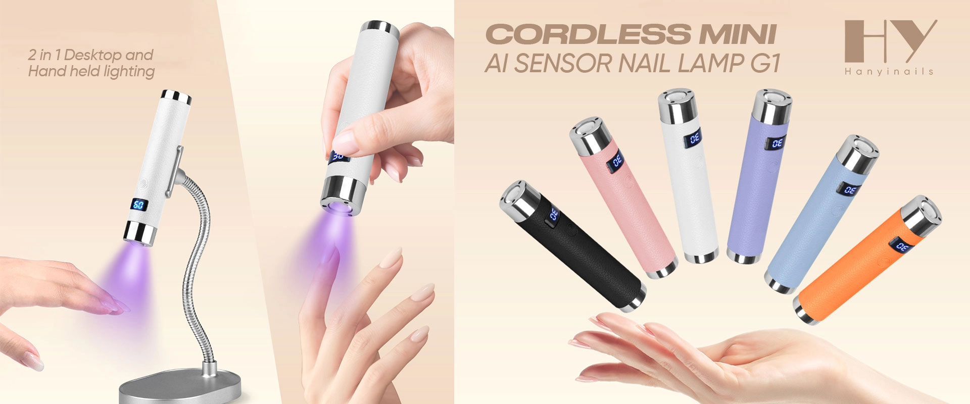 Cordless Mini AI Sensor Nail Lamp G1-banner - Hanyinails