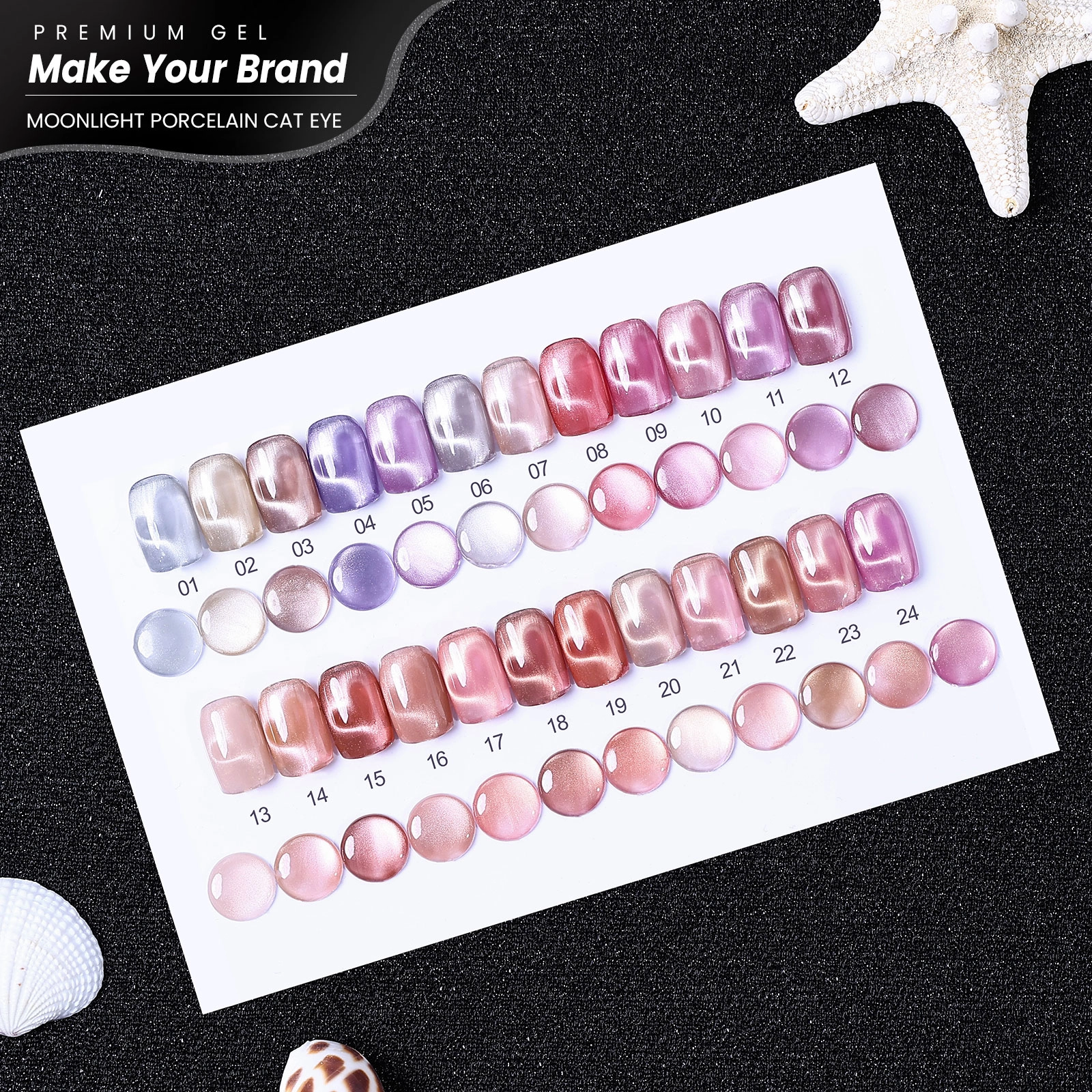 GMX-24色月光瓷白猫眼-1 - Hanyinails