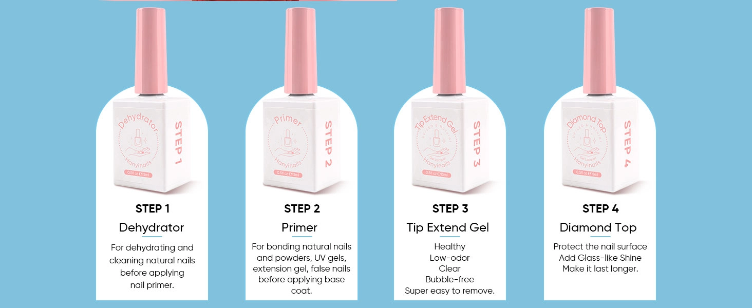 Soft Gel Nail Tips Kit – Medium Square Shape, Full Cover, DIY Nail Extension Kit - Hanyinails