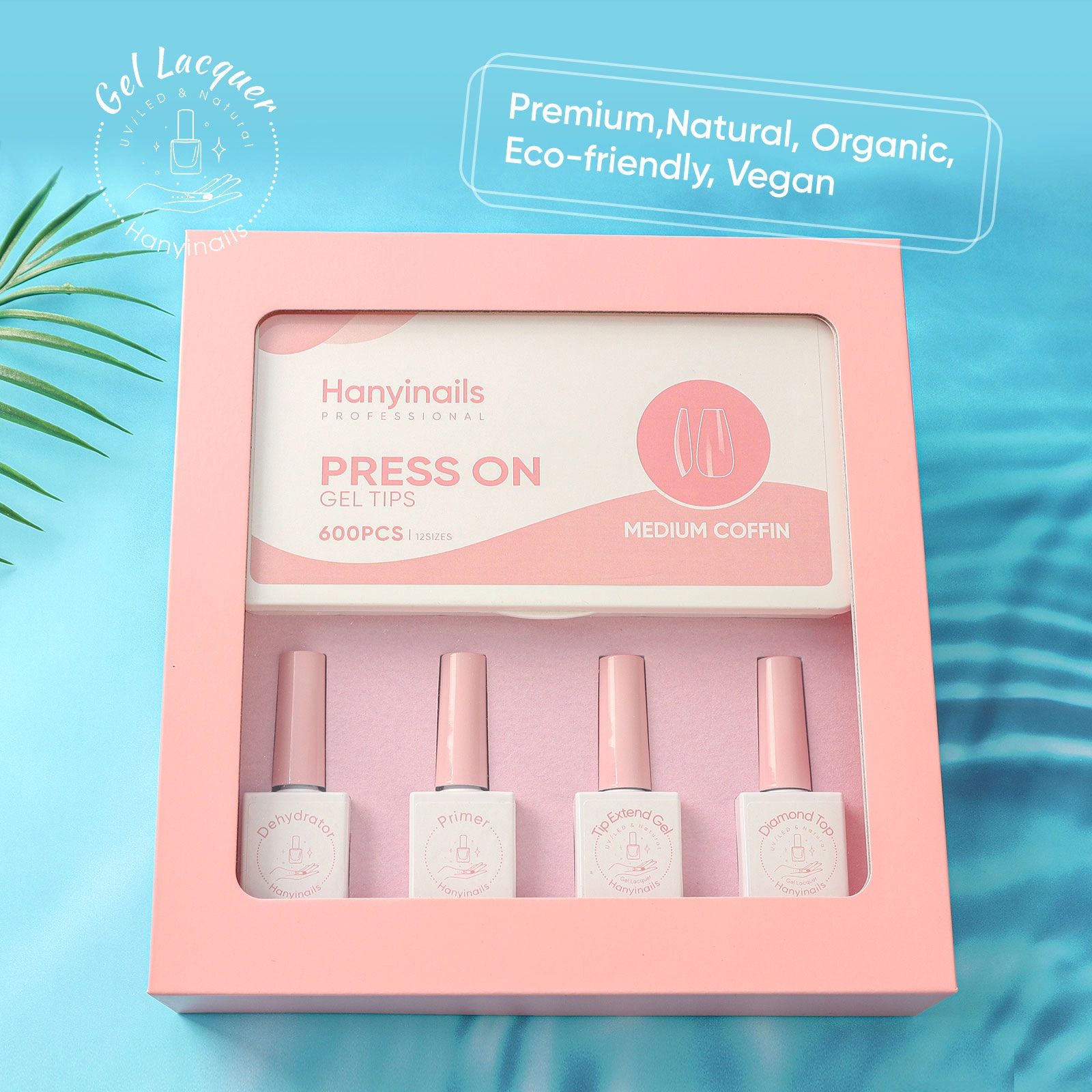 DIY nail extension kit medium coffin tips - Hanyinails