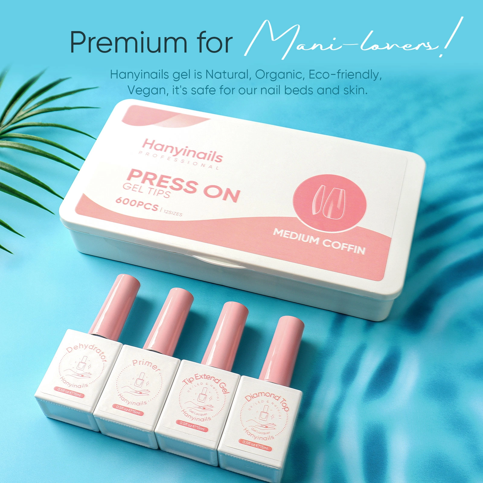 full cover soft nail tips kit coffin shape - Hanyinails