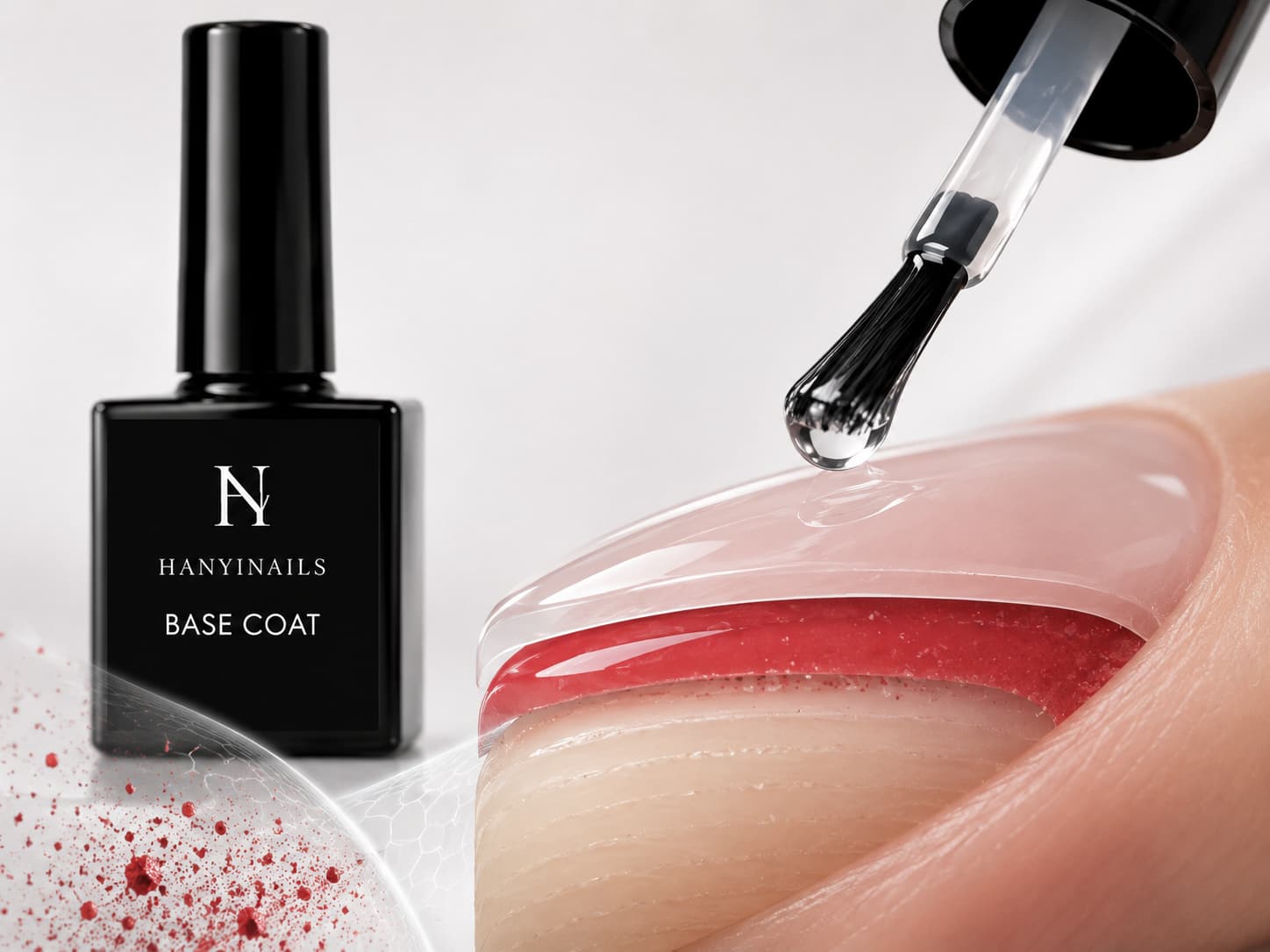Gel base coat barrier preventing nail staining from pigments