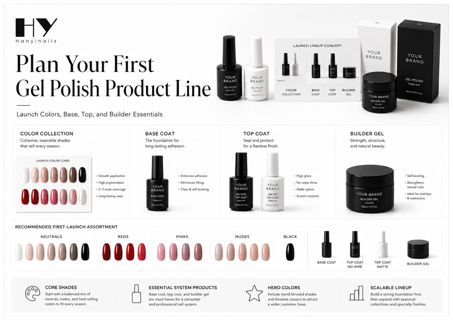 Gel polish brand launch product line planning