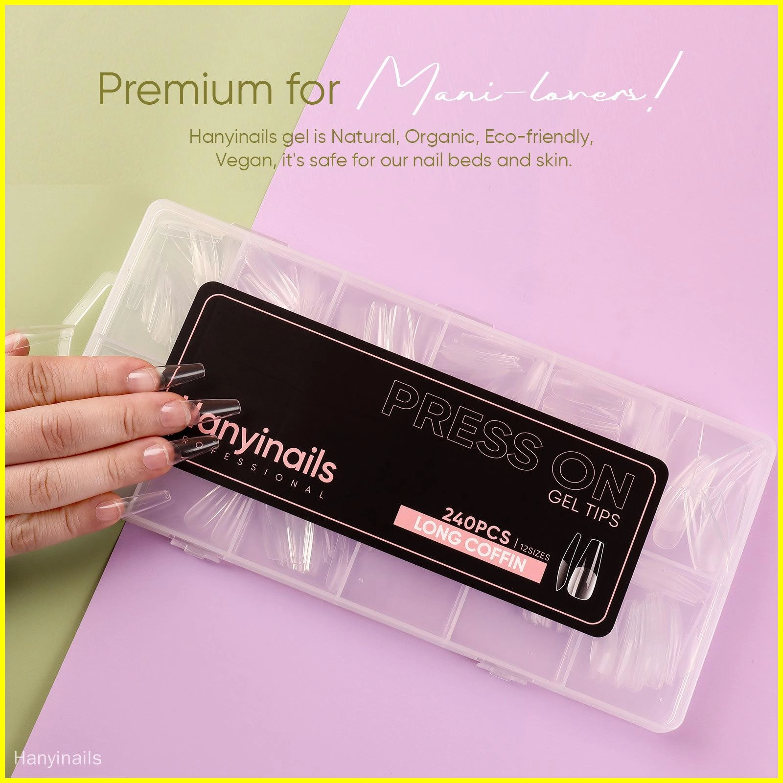 полуматовые типсы для практики нейл-арта - Hanyinails