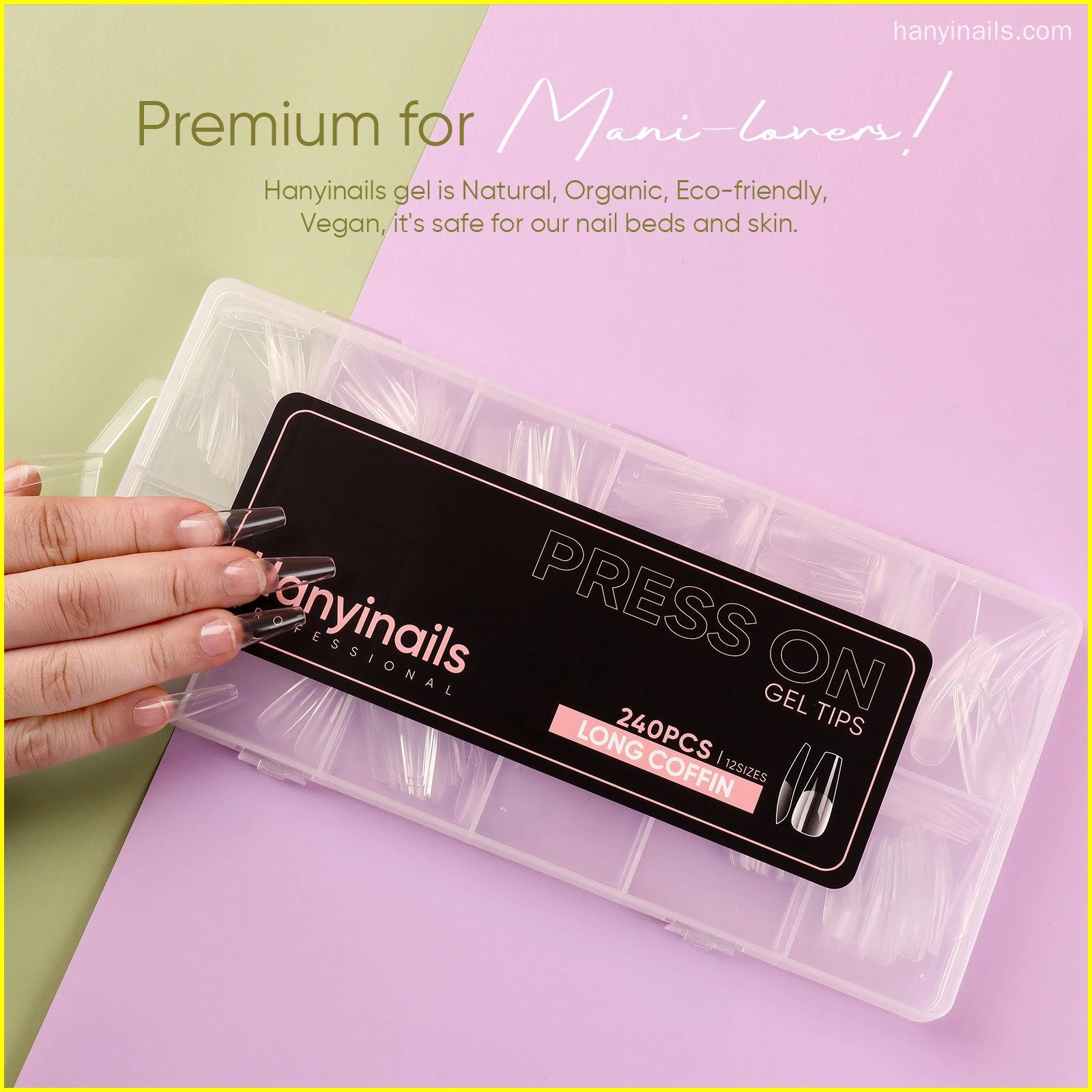 полуматовые типсы для практики нейл-арта - Hanyinails