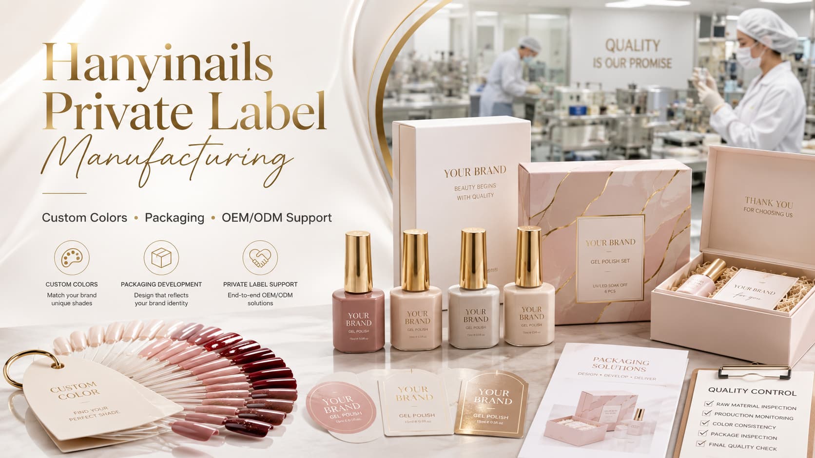 Hanyinails nail gel polish manufacturer with custom colors packaging and private label support