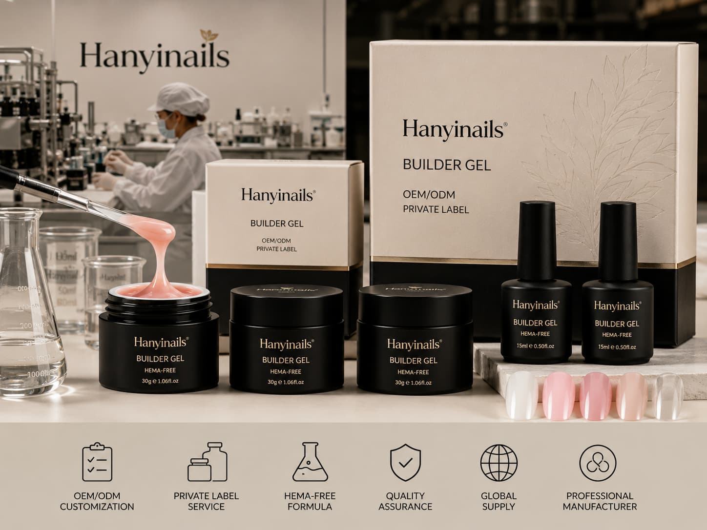 Hanyinails OEM ODM HEMA-free builder gel manufacturer