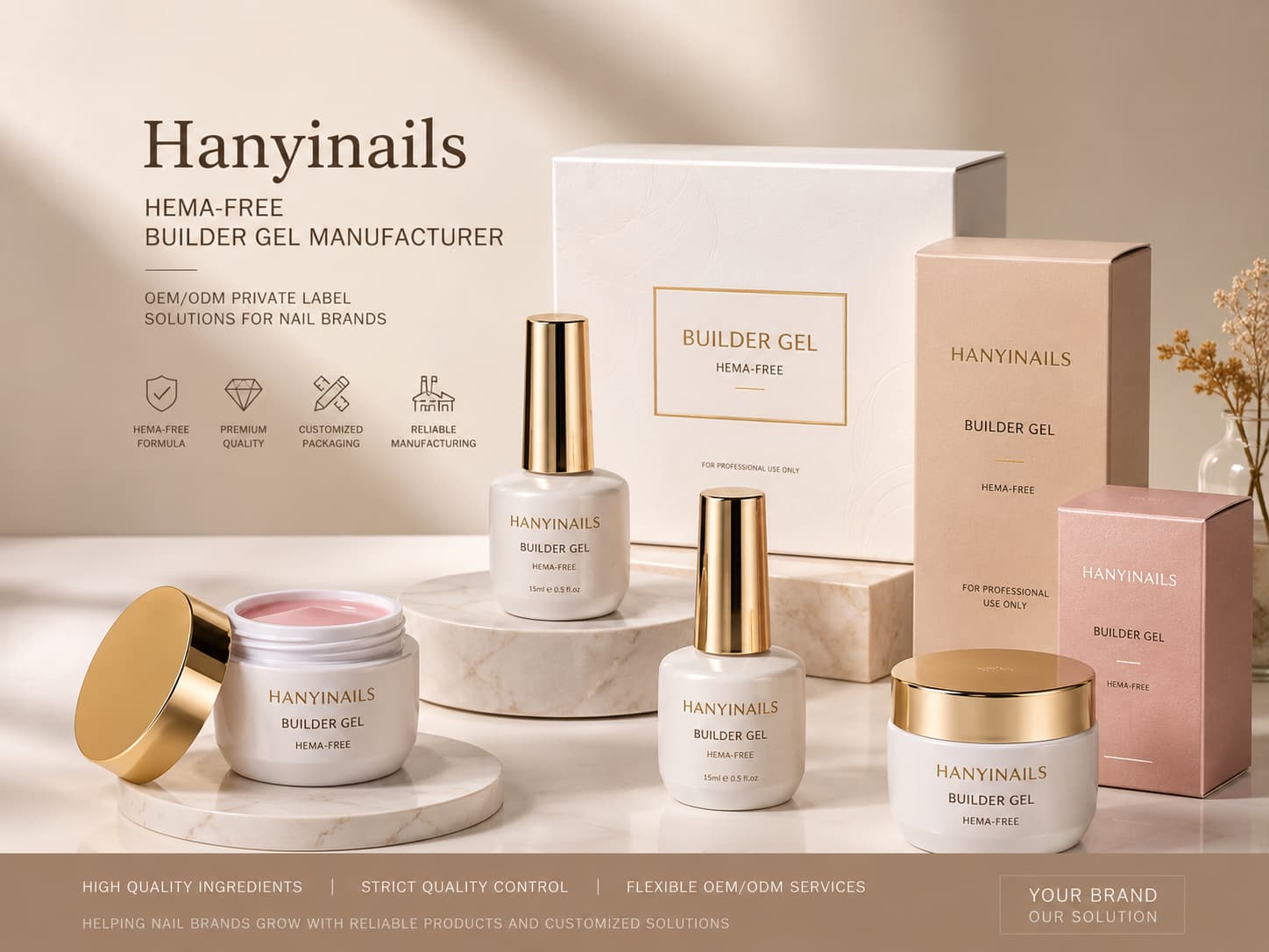 Hanyinails OEM ODM HEMA-free builder gel manufacturer