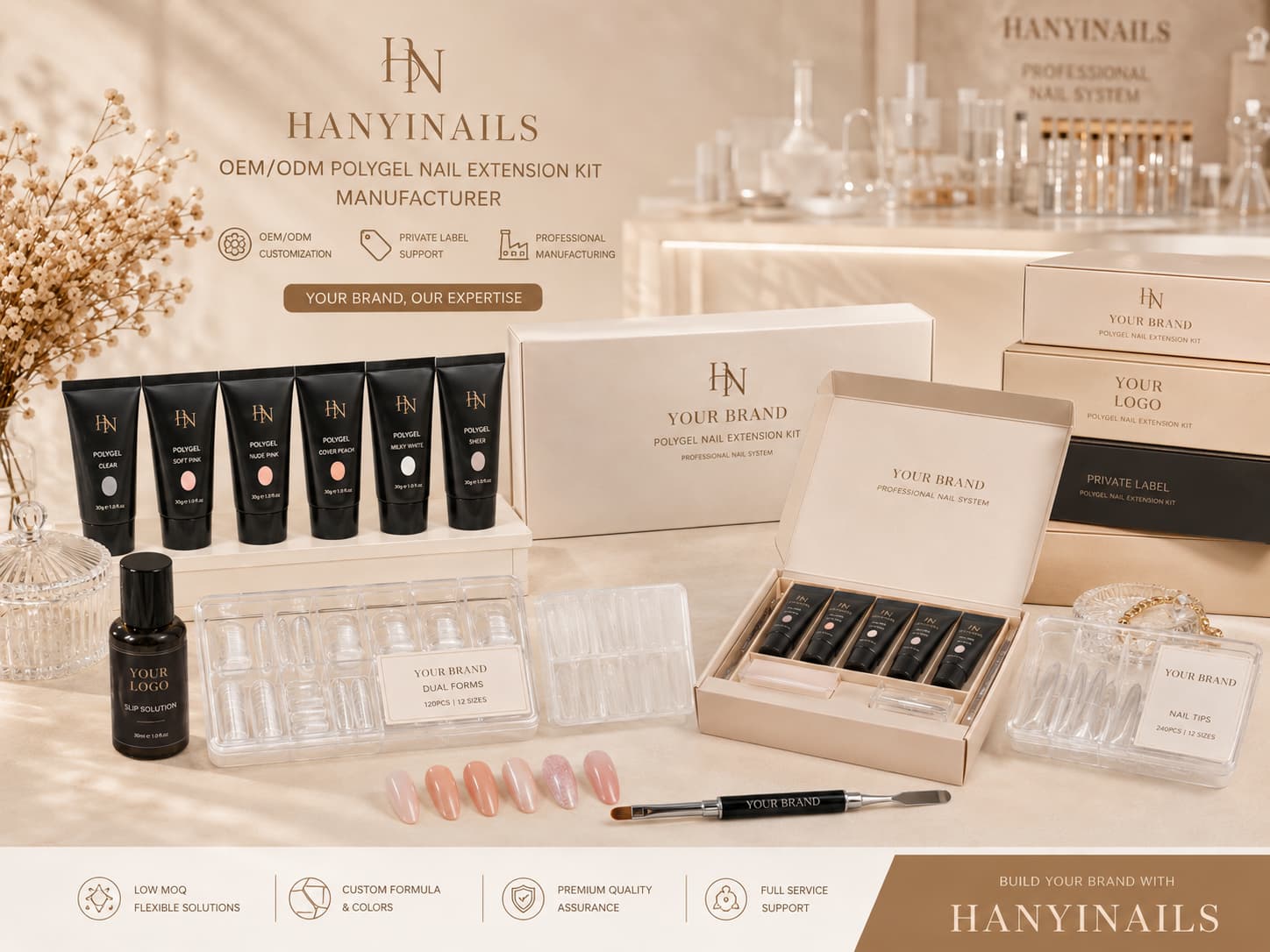 Hanyinails OEM ODM polygel nail extension kit manufacturer