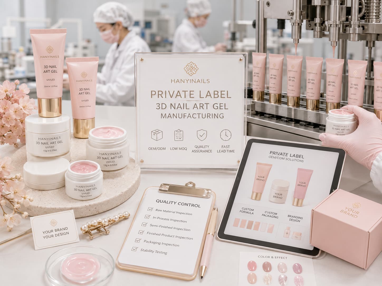 Hanyinails private label 3D nail art gel manufacturing