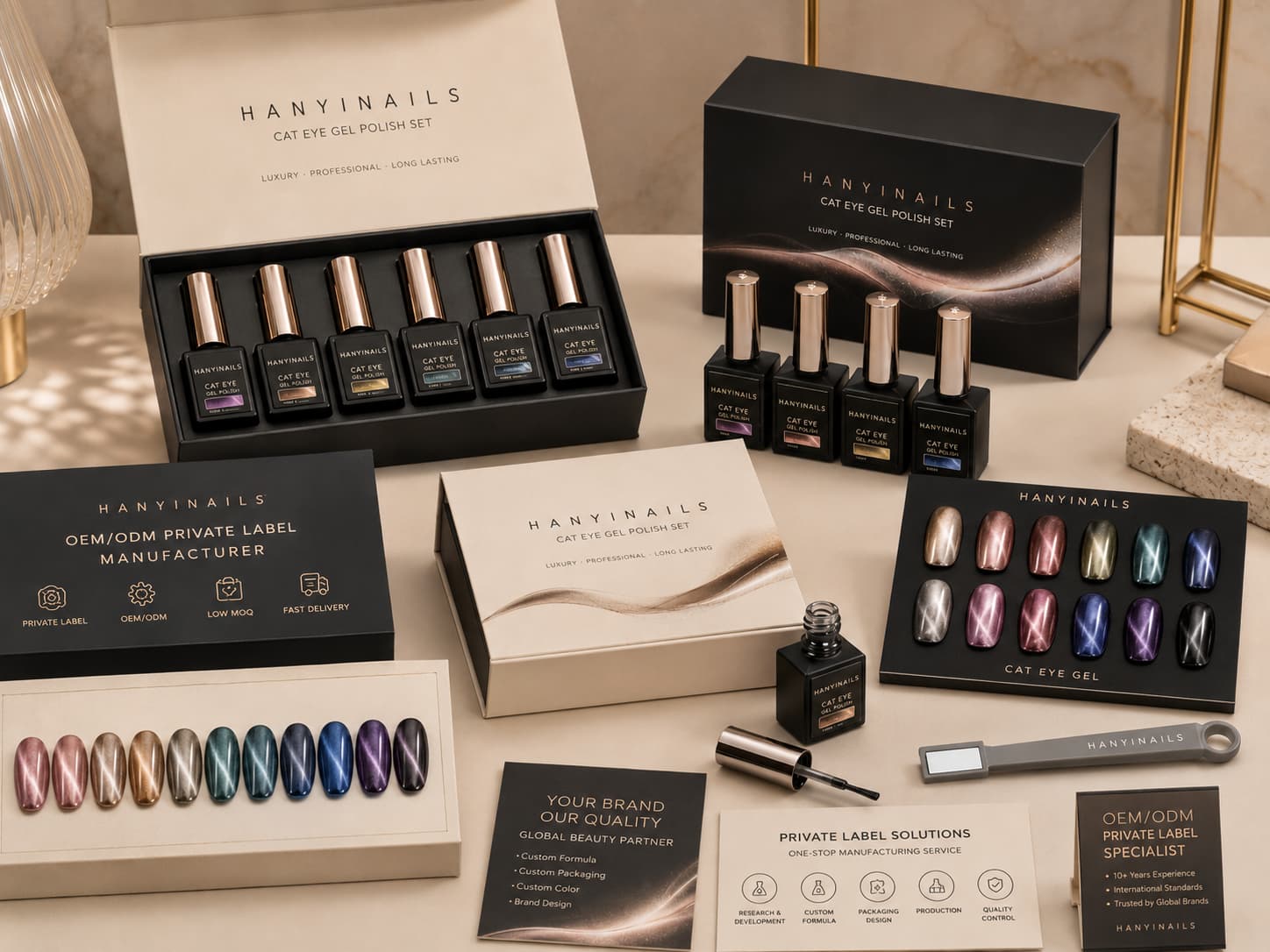 Hanyinails private label cat eye gel polish manufacturer