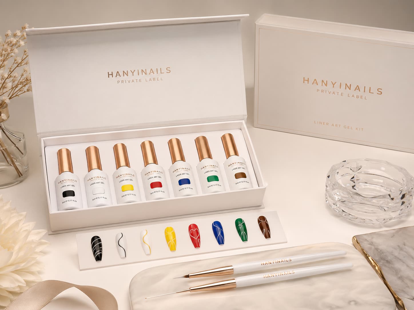 Hanyinails private label liner art gel kit for nail brands