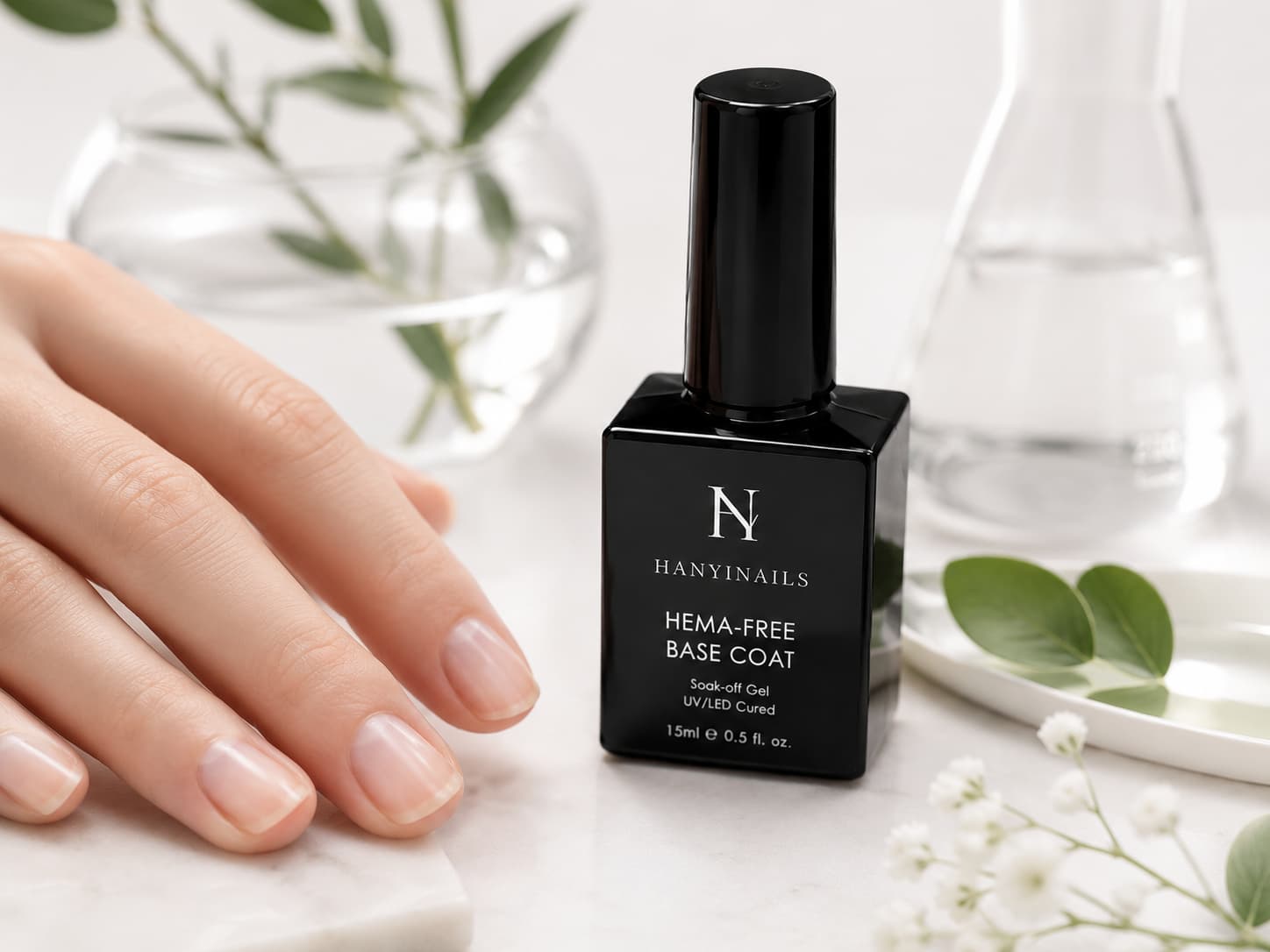 HEMA-free gel polish base coat for sensitive nails