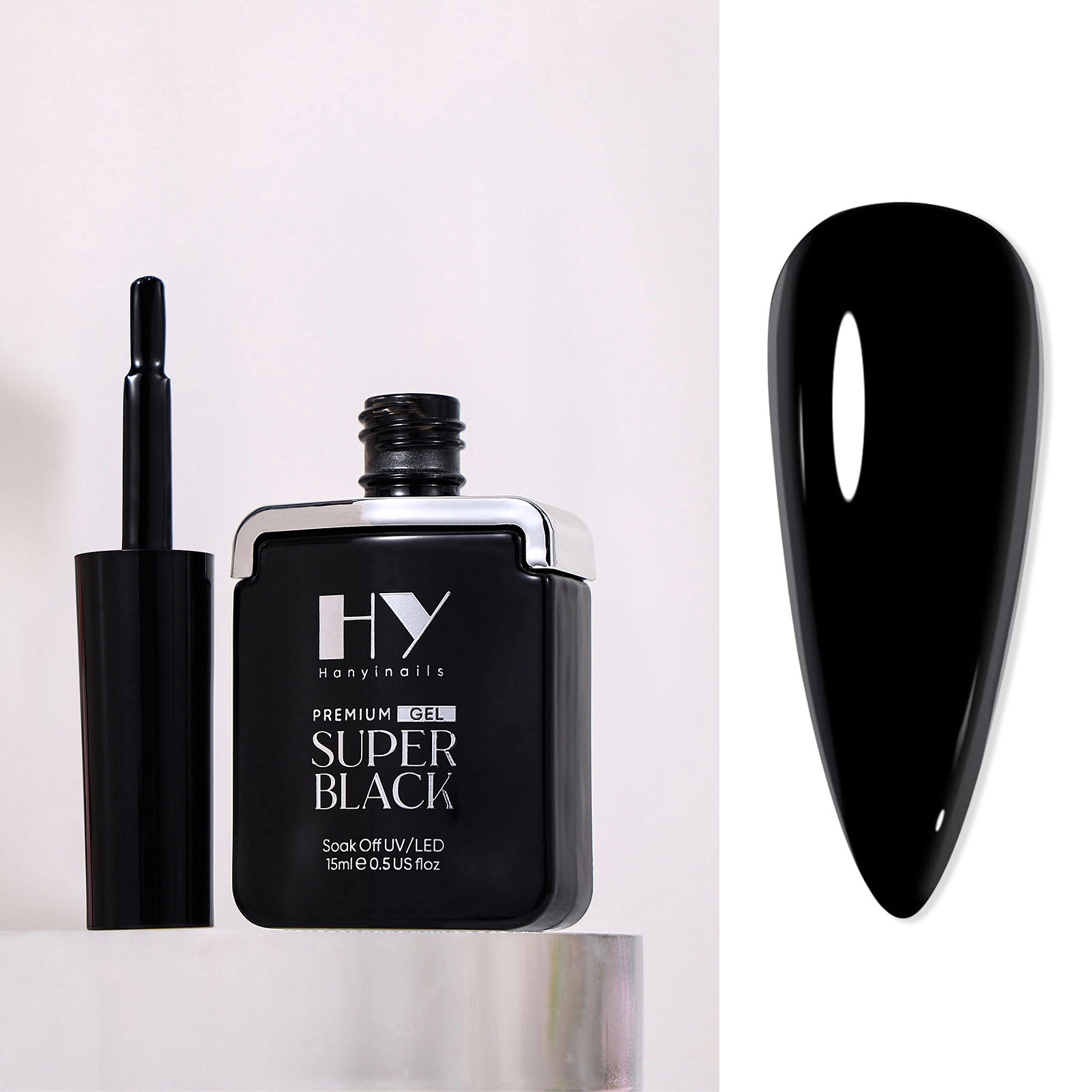 Hyper Black vs Super White gel - Hanyinails
