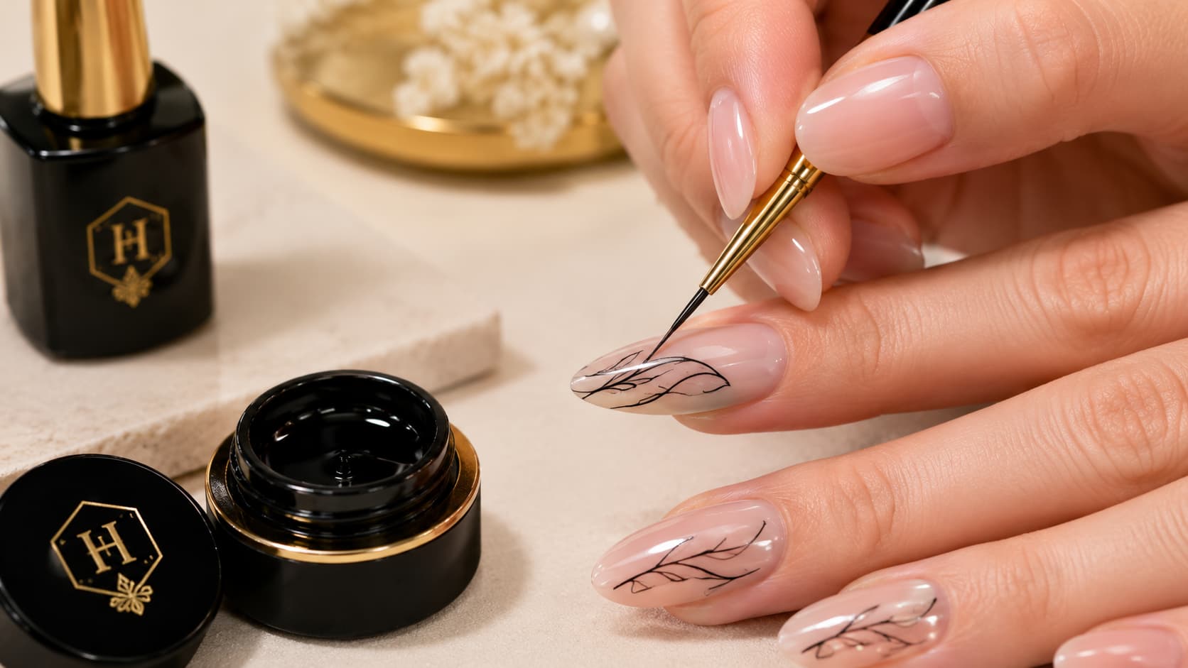 Liner art nail gel brush for fine line nail art