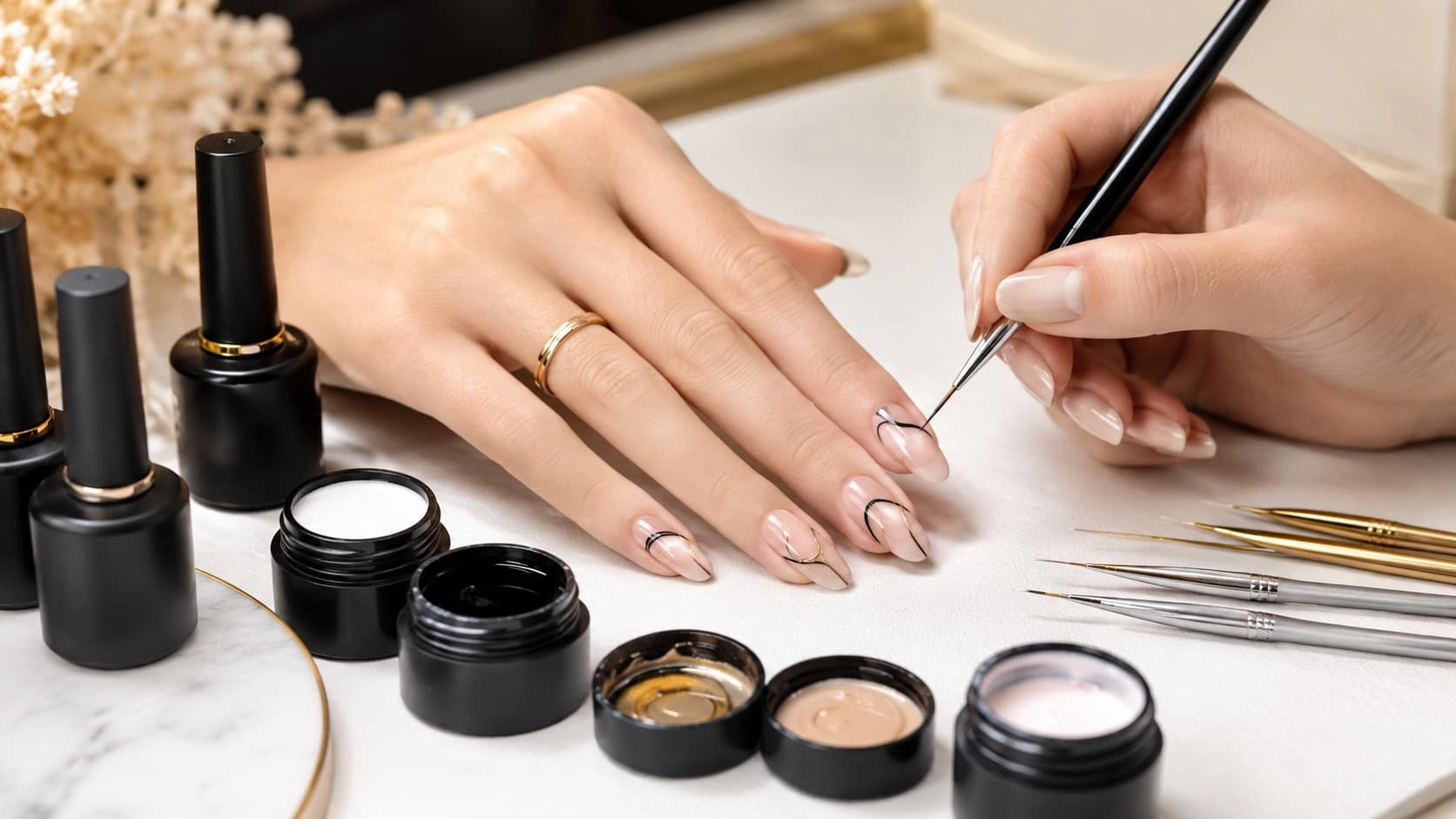 Liner art nail gel for fine line nail art designs - Hanyinails