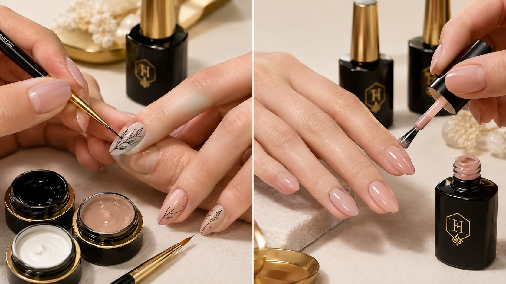 Liner art nail gel vs regular gel polish comparison