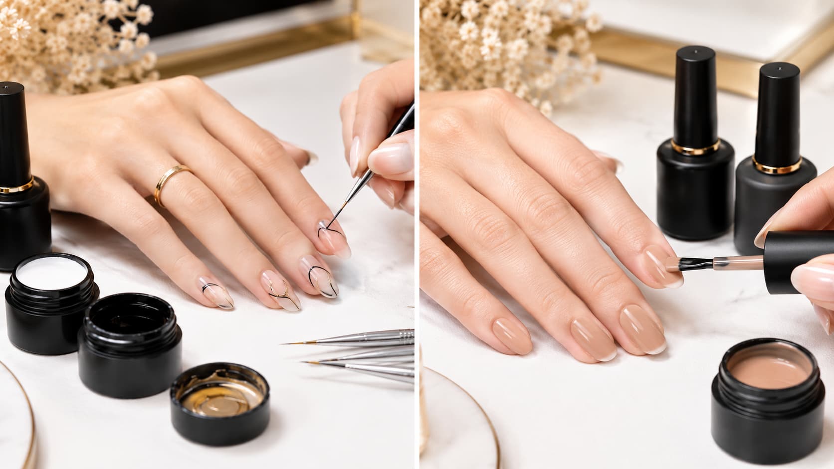 Liner art nail gel vs regular gel polish comparison