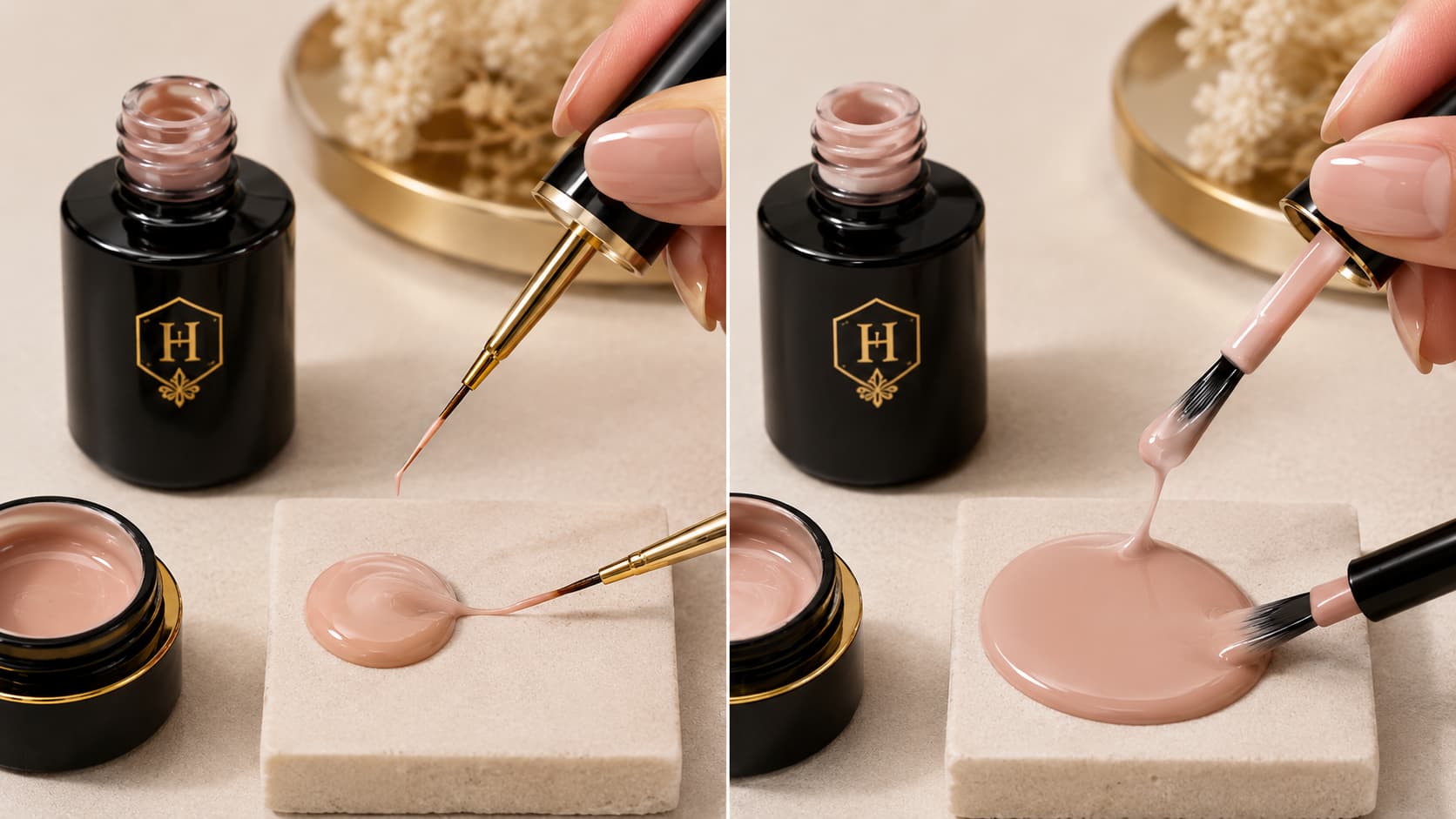 Liner gel brush and regular gel polish brush difference