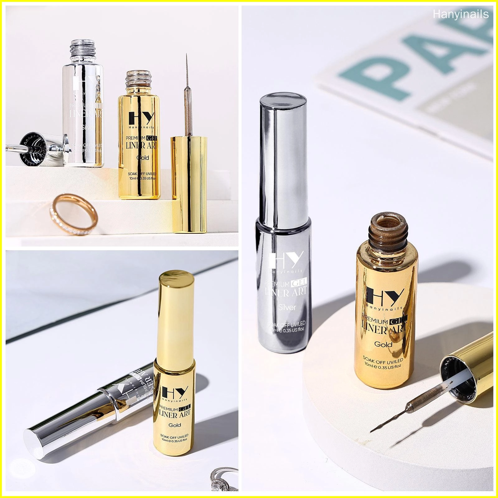 Metallic Gold Liner Gel 10ml - Hanyinails