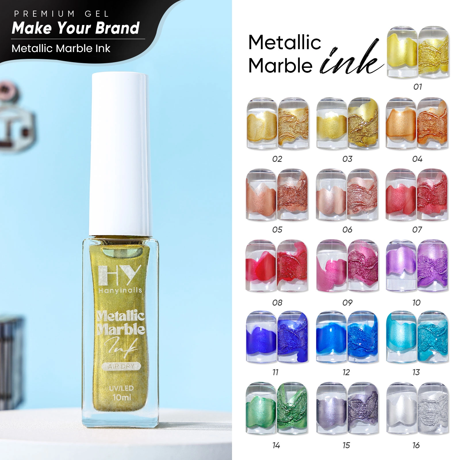 Metallic Marble Ink - Hanyinails