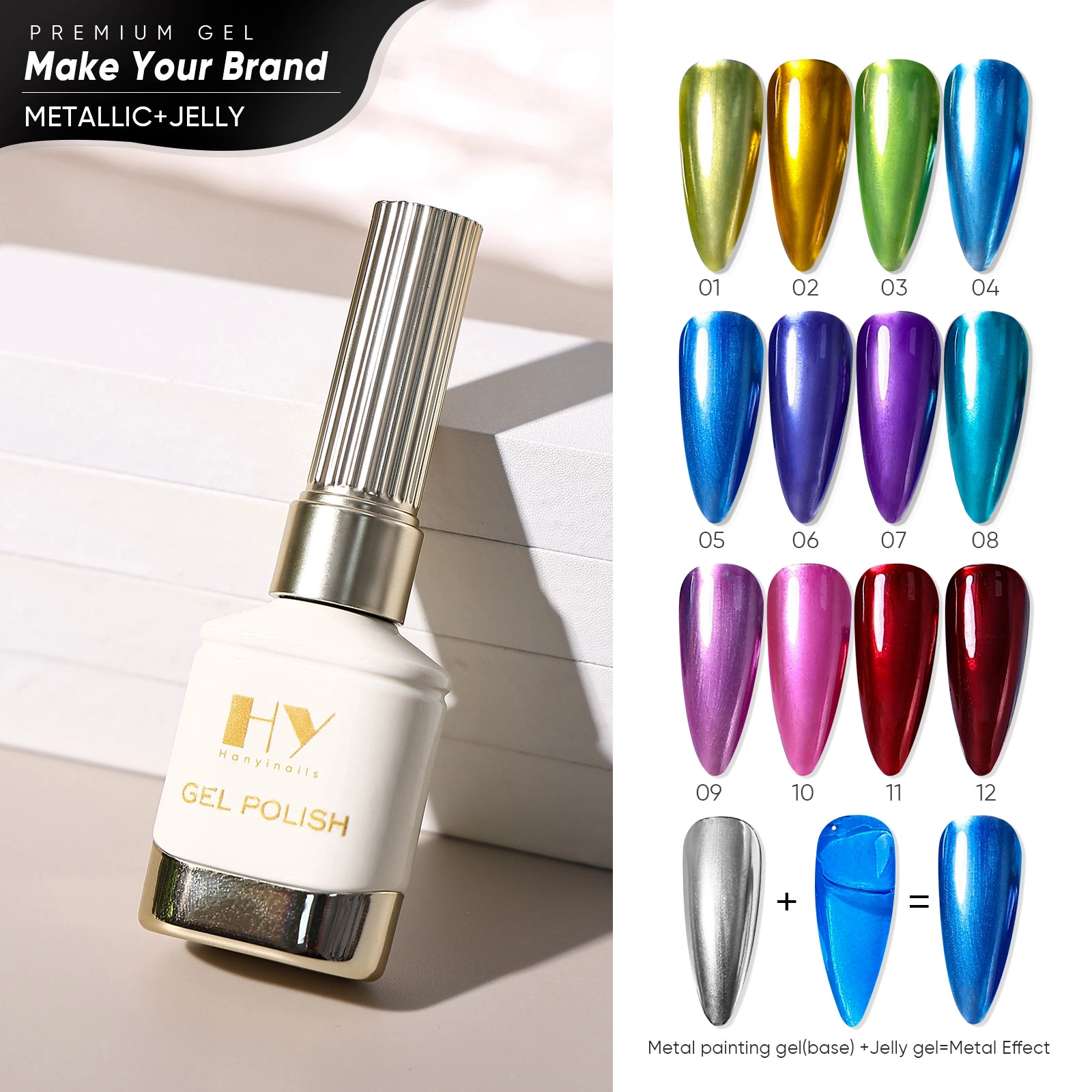 Metallic-silver-base-with-jelly-gel-polish - Hanyinails Metallic silver base with jelly gel polish - Hanyinails