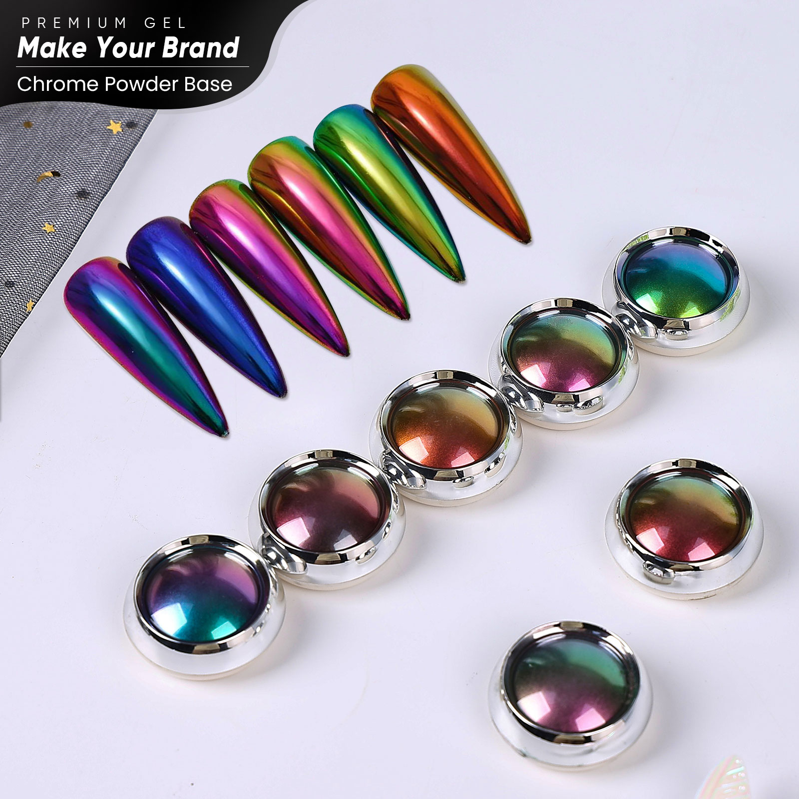 Nail mirror effect powder