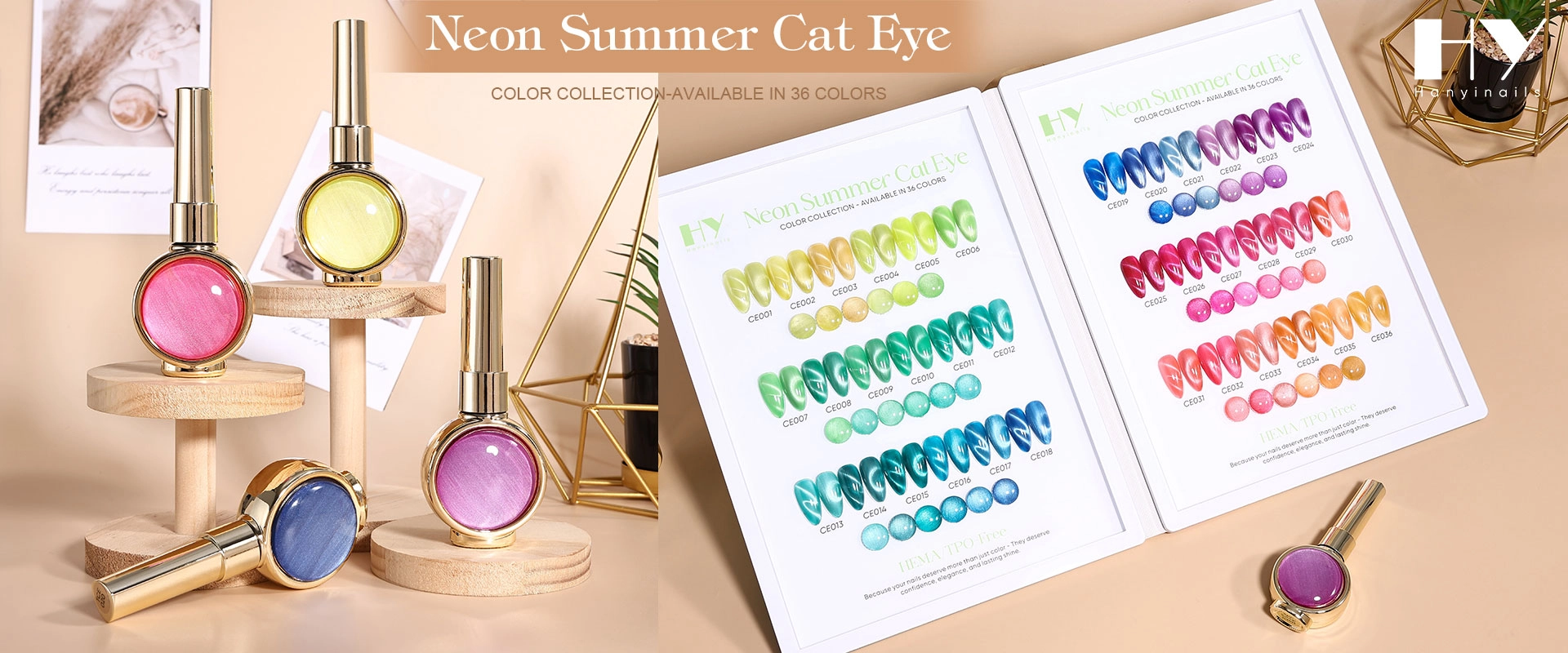 Neon-Summer-Cat-Eye - Hanyinails