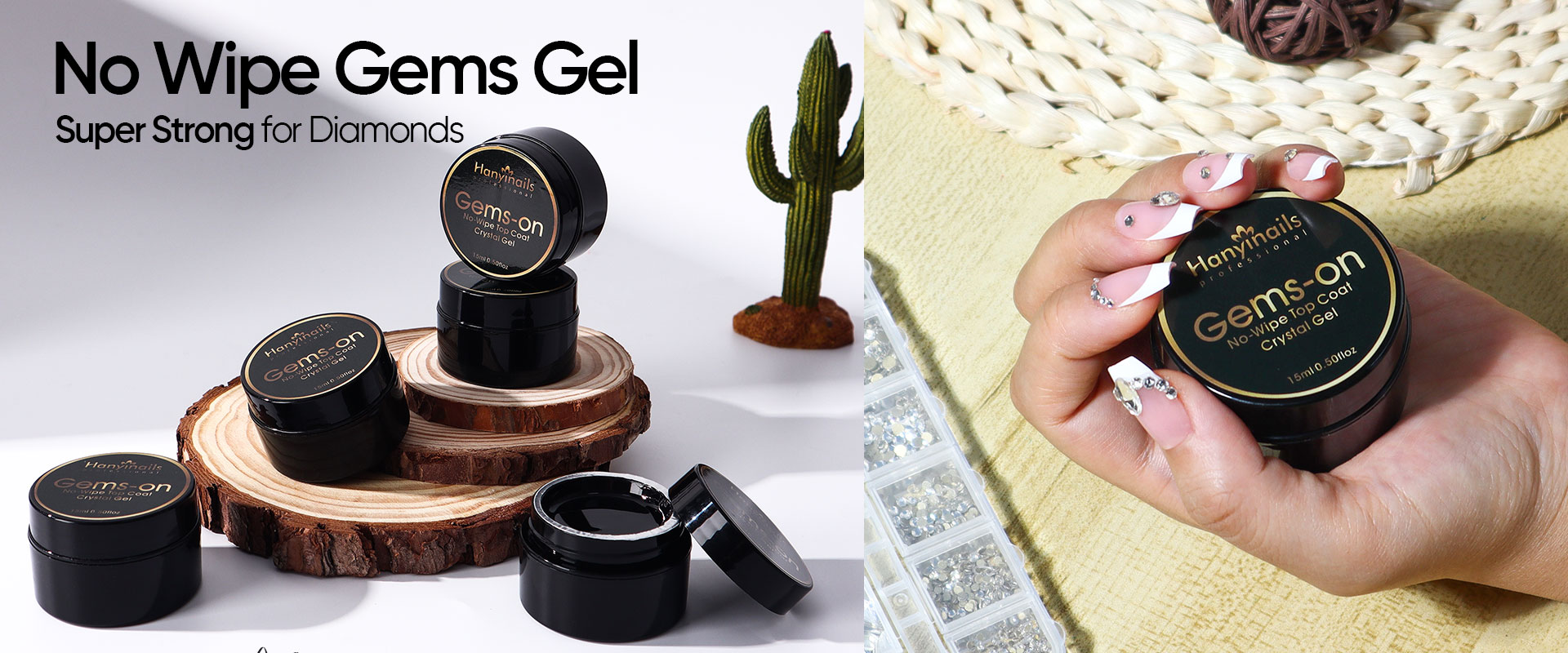 No Wipe Gems Gel | Rhinestone Adhesive Gel | Hanyinails