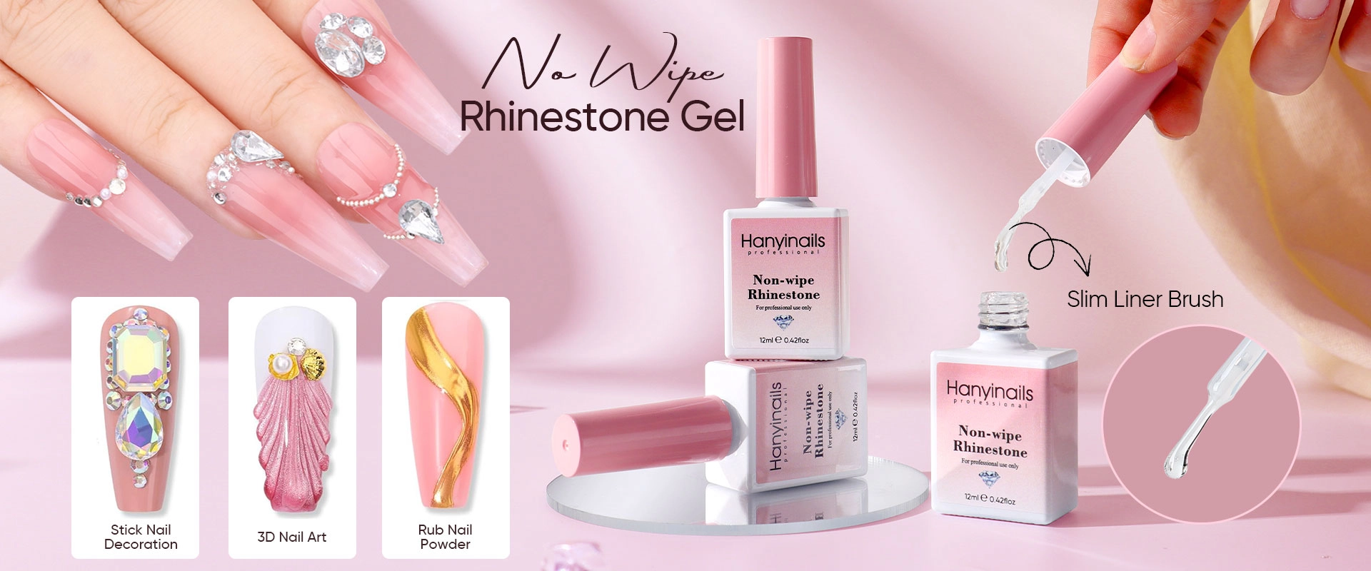 No-wipe-Rhinestone-Gel - Hanyinails