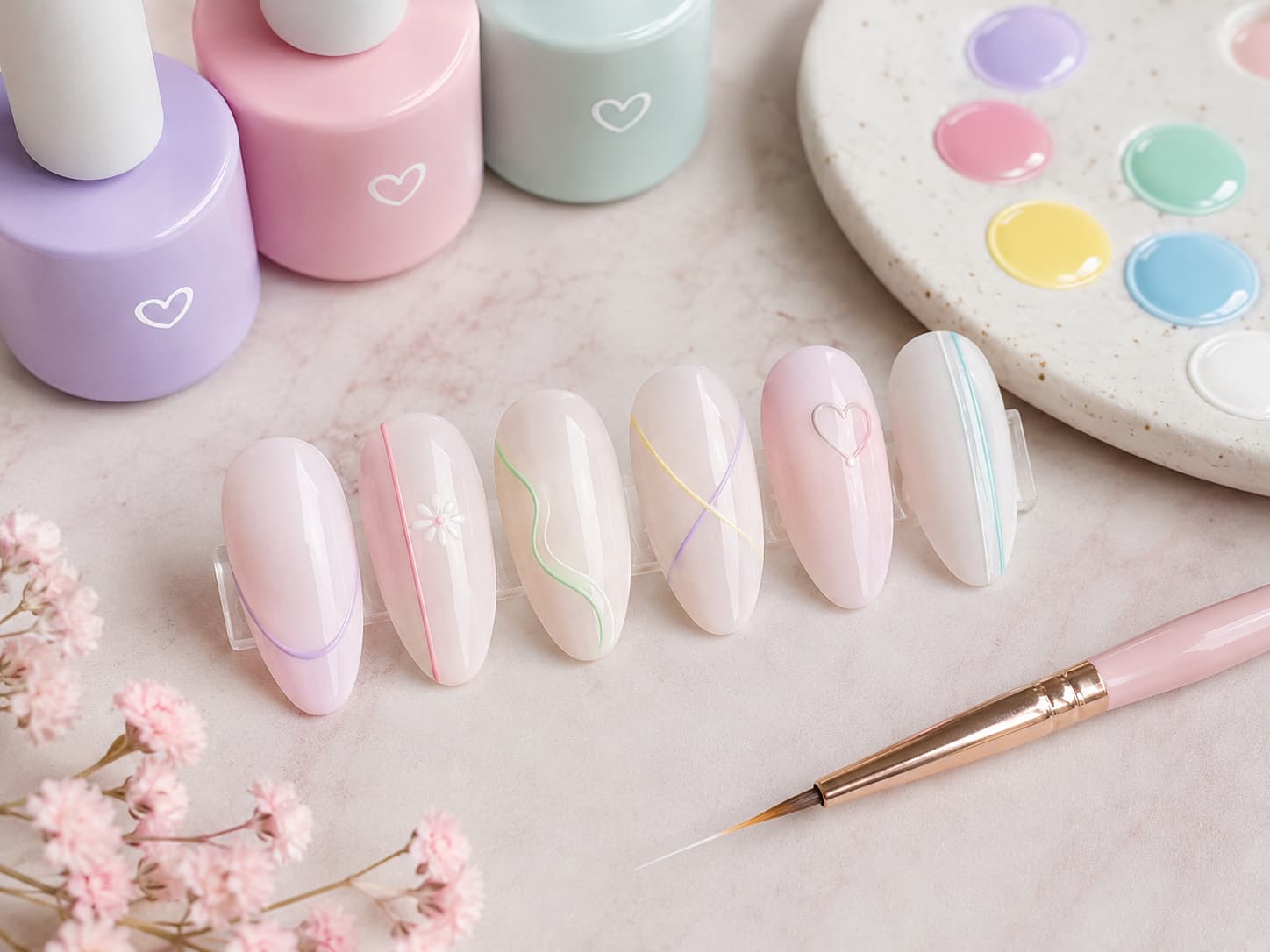 Pastel liner gel paint instructions for clean nail lines