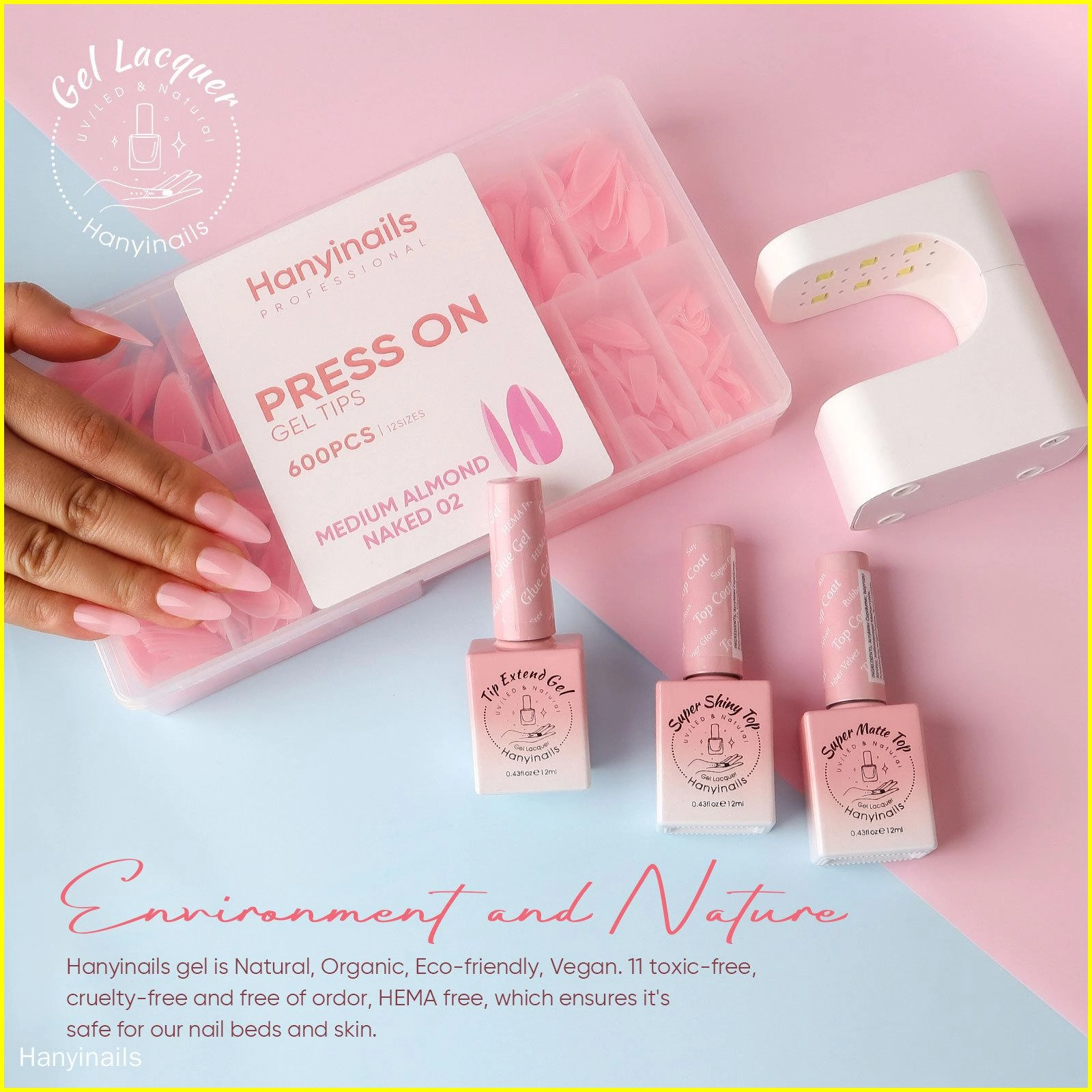 розовые французские ногти - Hanyinails